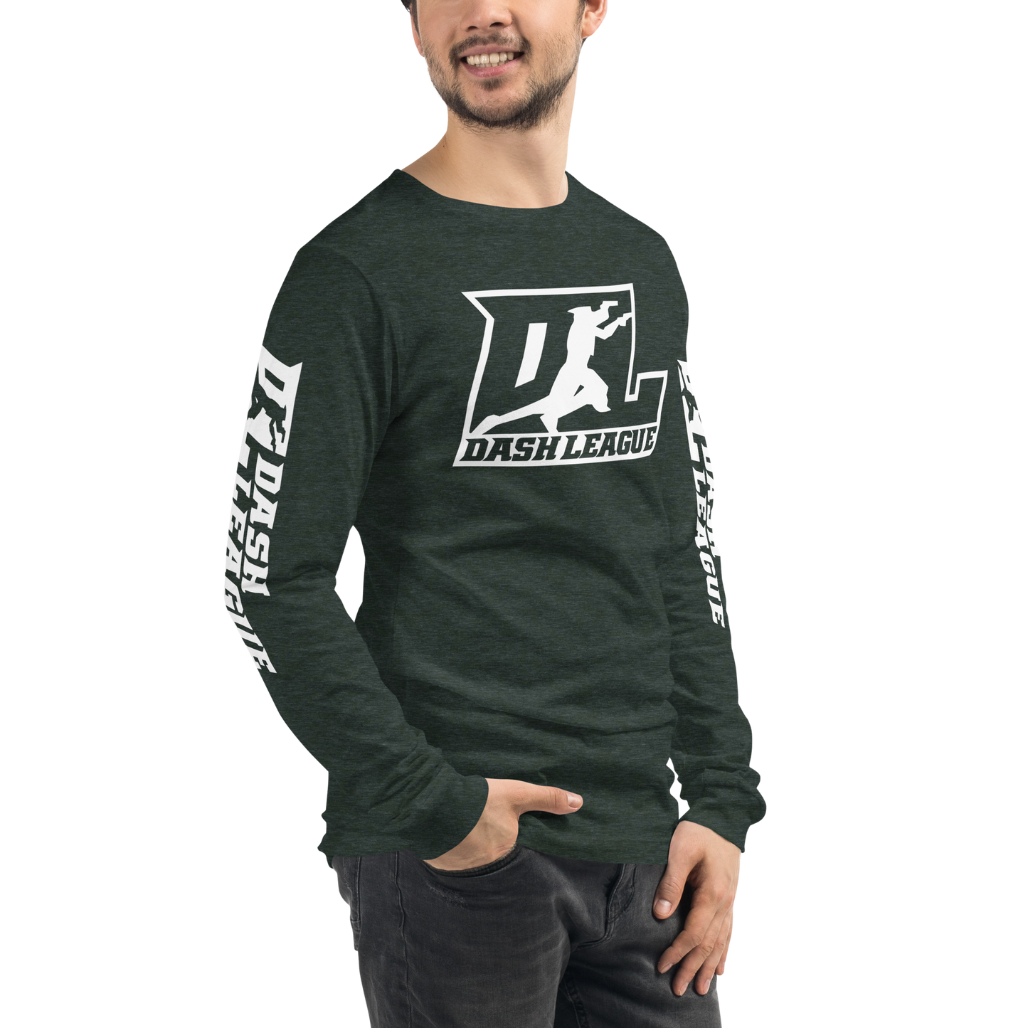 Long Sleeve Shirt White Outline DL Logo (Front+Sleeves)