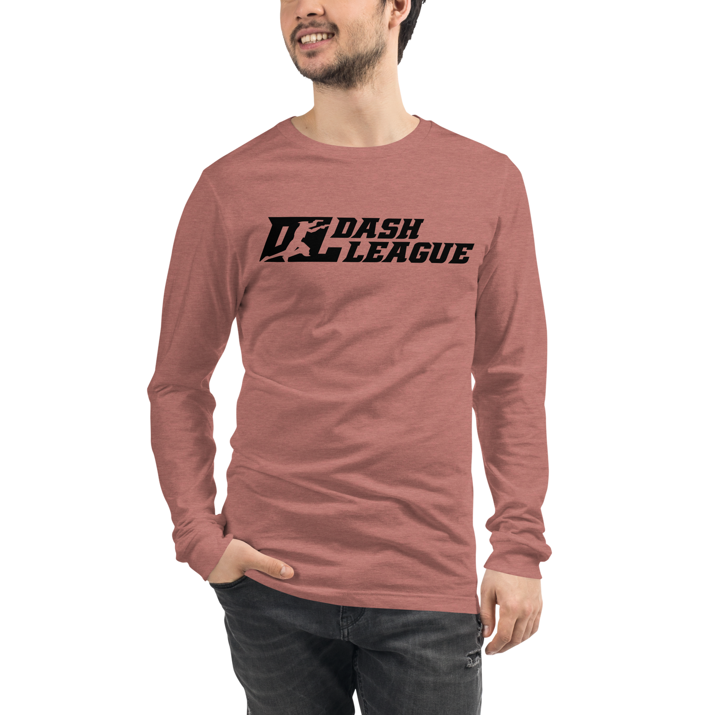 Camisa unisex de manga larga negra con logotipo DL ancho