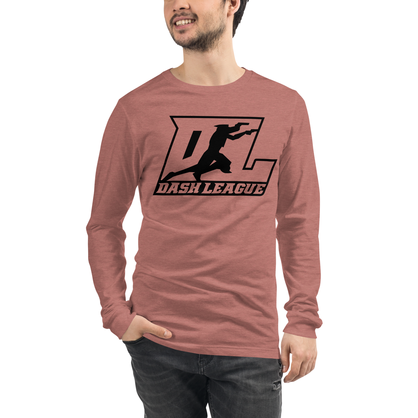 Camisa unisex de manga larga con logotipo DL en color negro