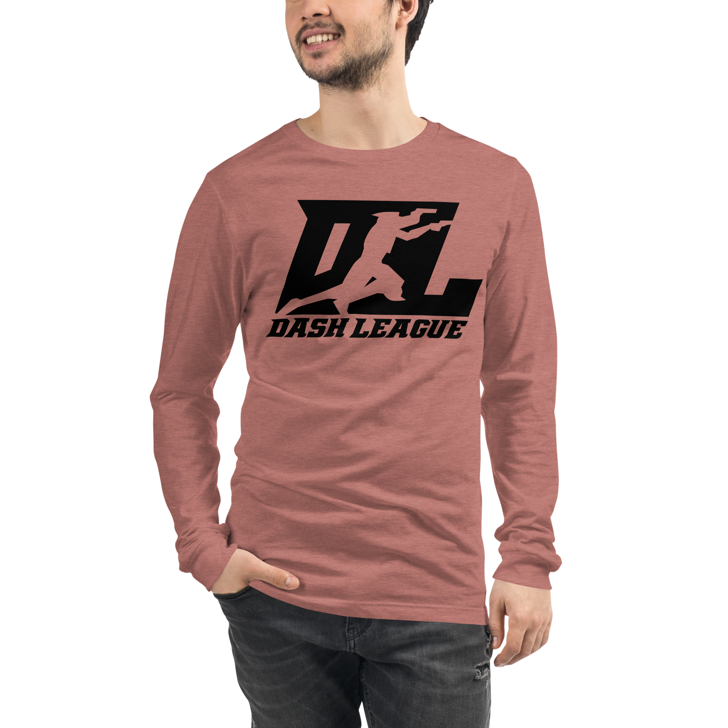 Camisa unisex de manga larga negra con logotipo DL