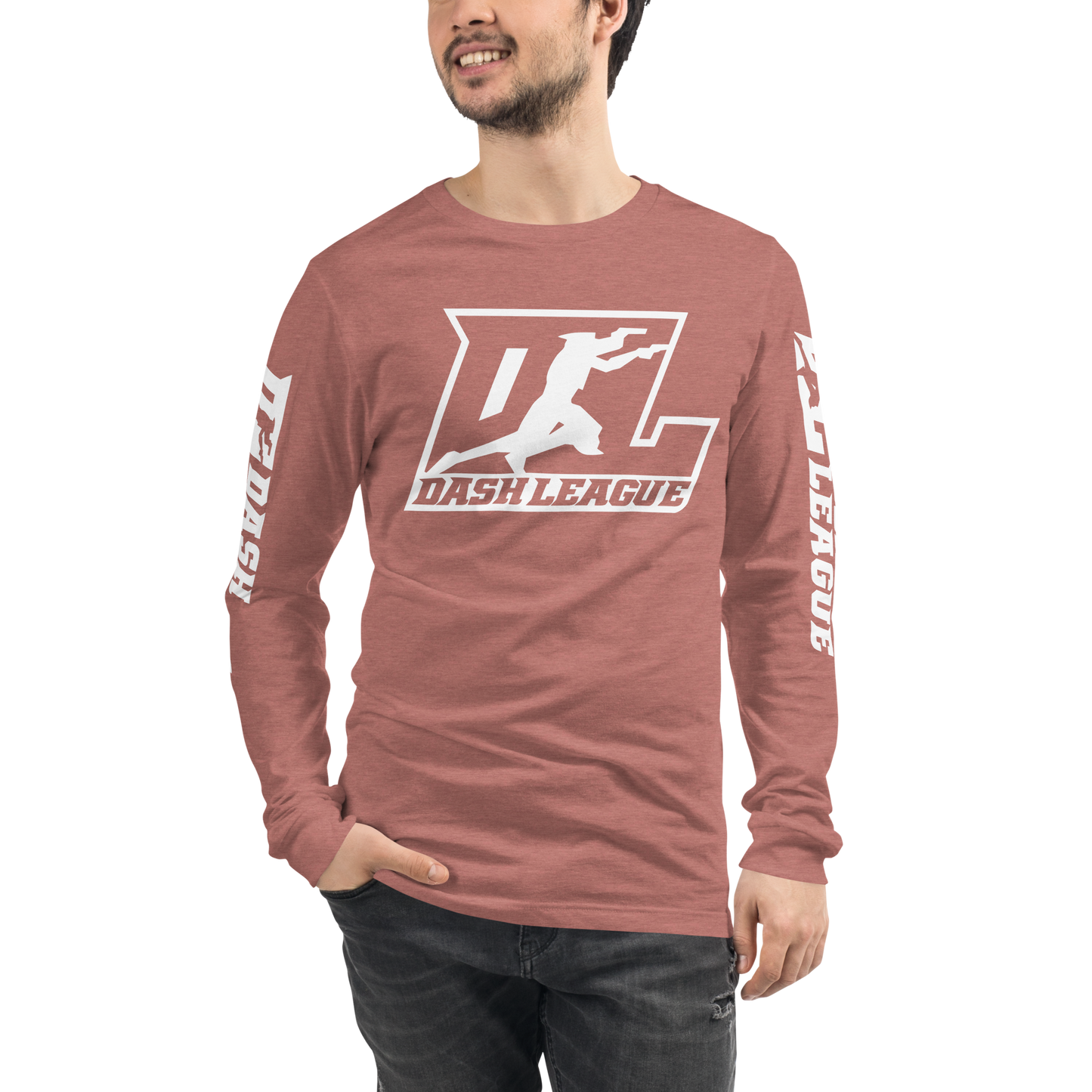 Long Sleeve Shirt White Outline DL Logo (Front+Sleeves)