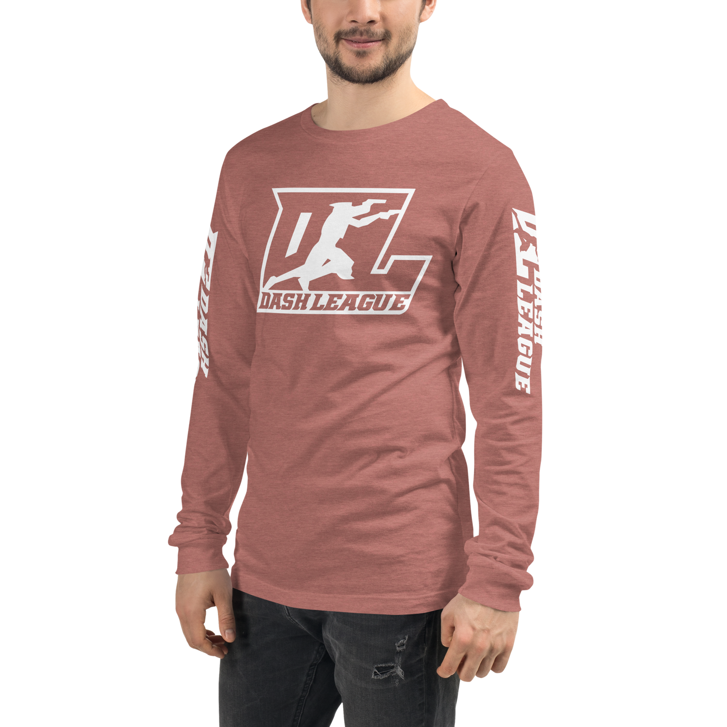 Long Sleeve Shirt White Outline DL Logo (Front+Sleeves)