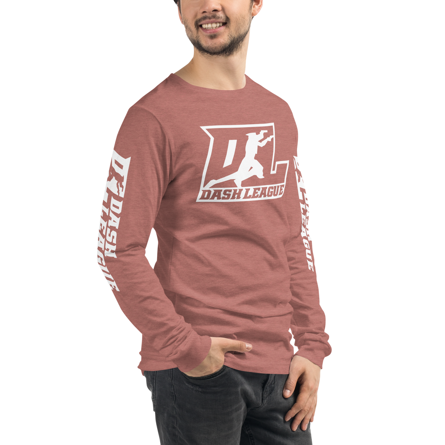 Long Sleeve Shirt White Outline DL Logo (Front+Sleeves)