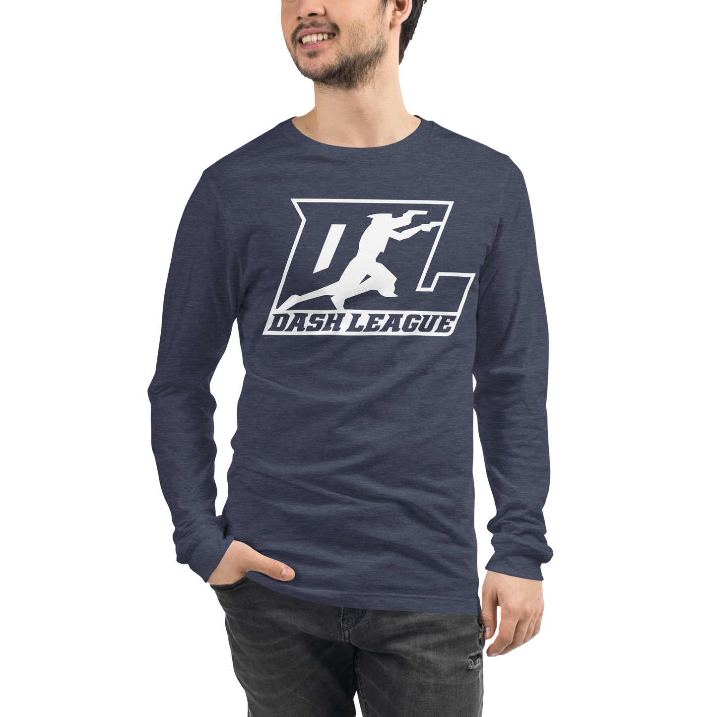 Long Sleeve Shirt White Outline DL Logo (Front+Back)