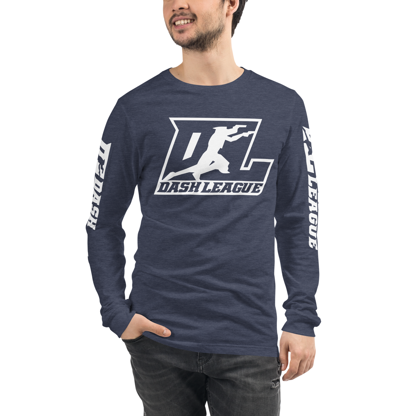 Long Sleeve Shirt White Outline DL Logo (Front+Sleeves)