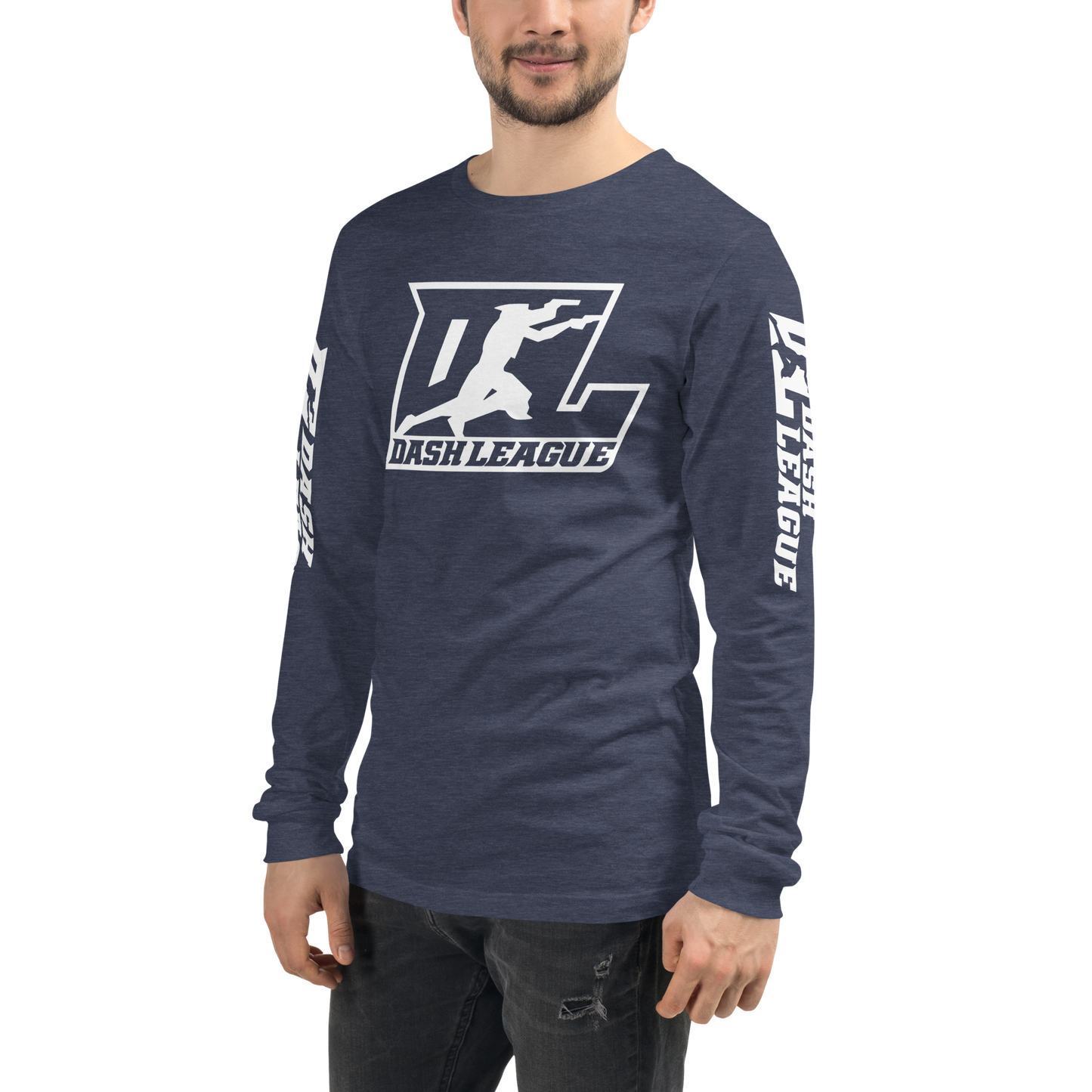 Long Sleeve Shirt White Outline DL Logo (Front+Sleeves)