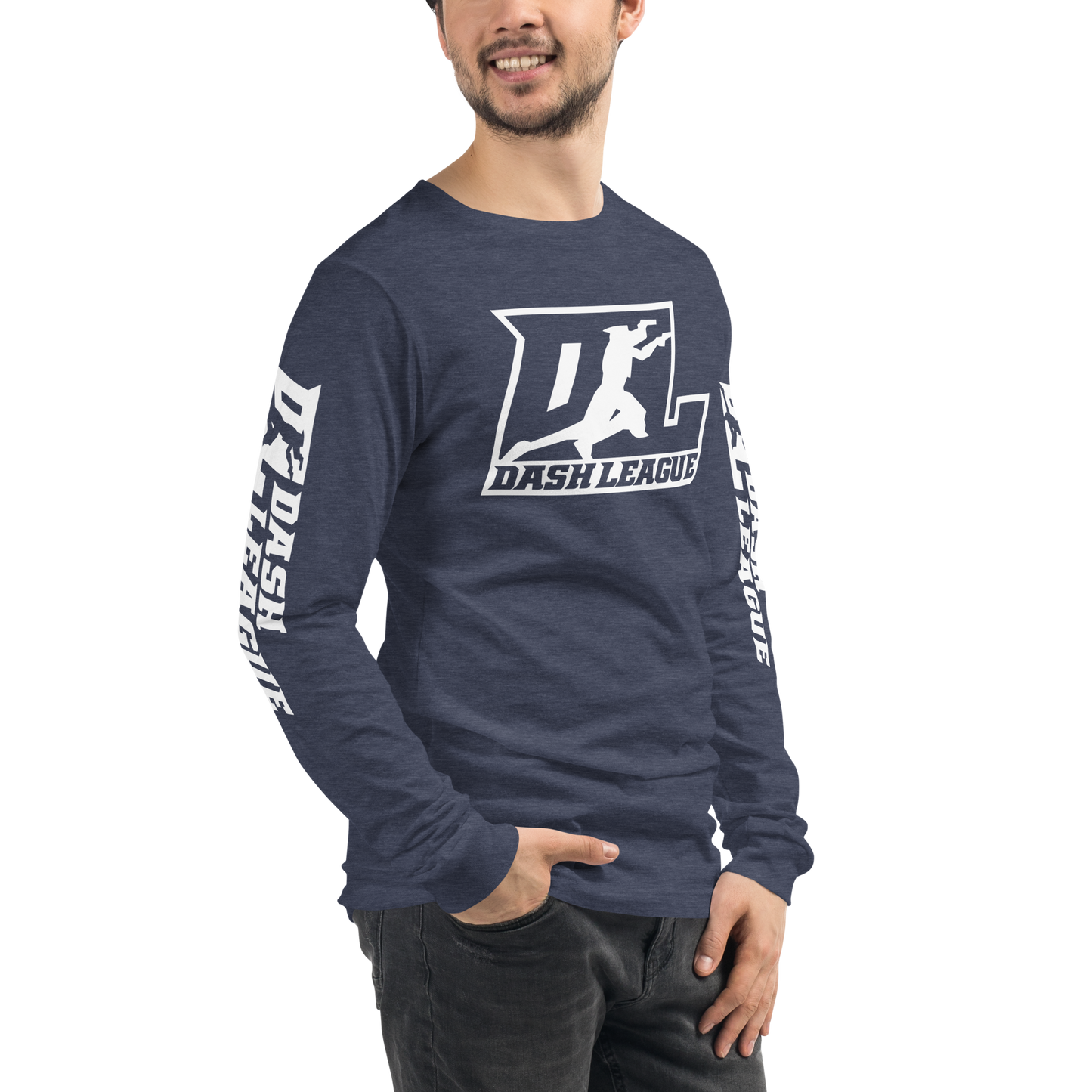 Long Sleeve Shirt White Outline DL Logo (Front+Sleeves)