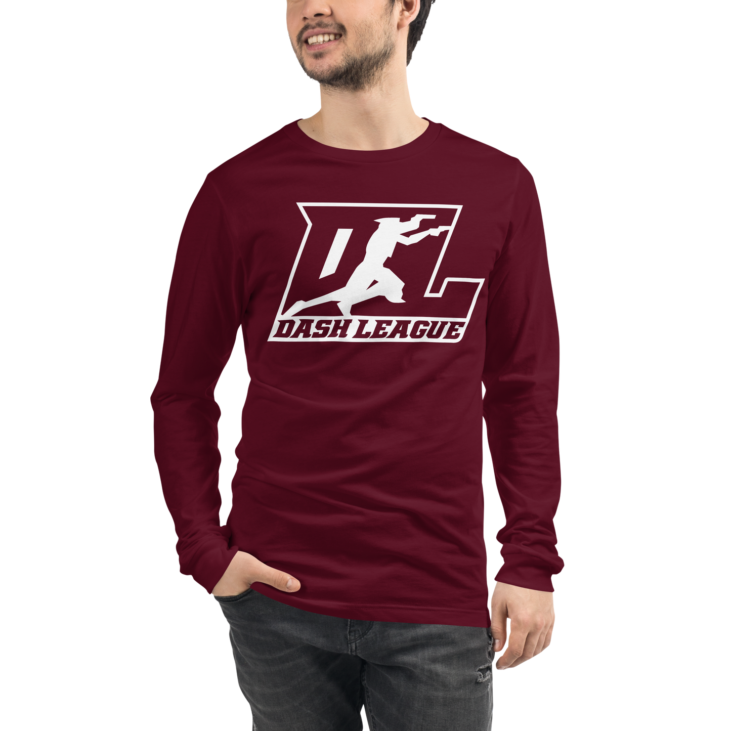 Long Sleeve Shirt White Outline DL Logo (Front+Back)