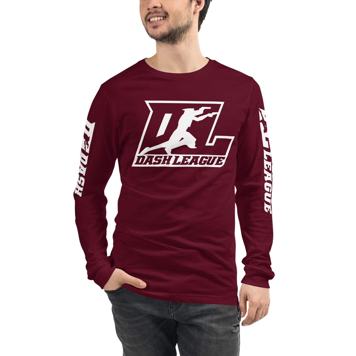 Long Sleeve Shirt White Outline DL Logo (Front+Sleeves)