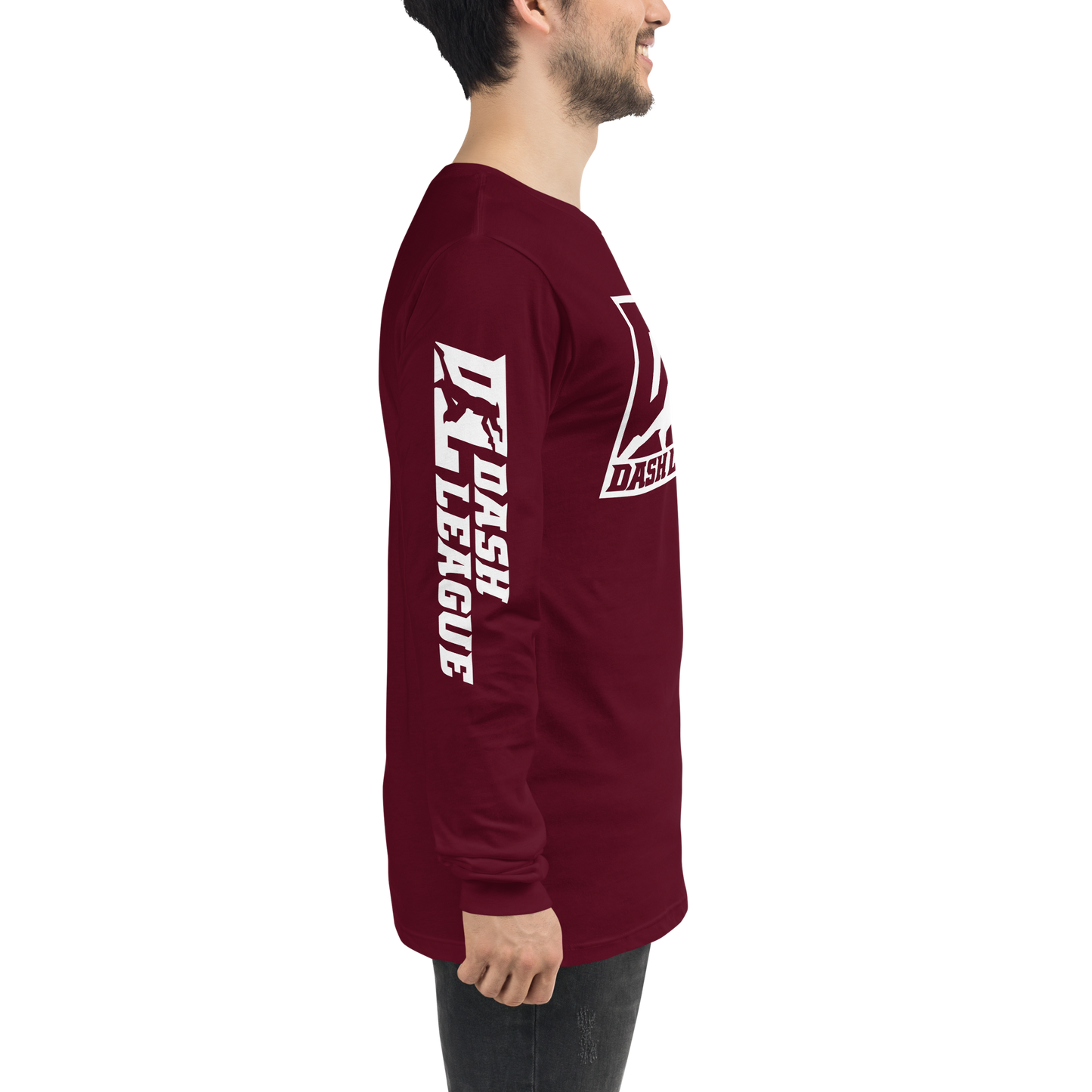 Long Sleeve Shirt White Outline DL Logo (Front+Sleeves)