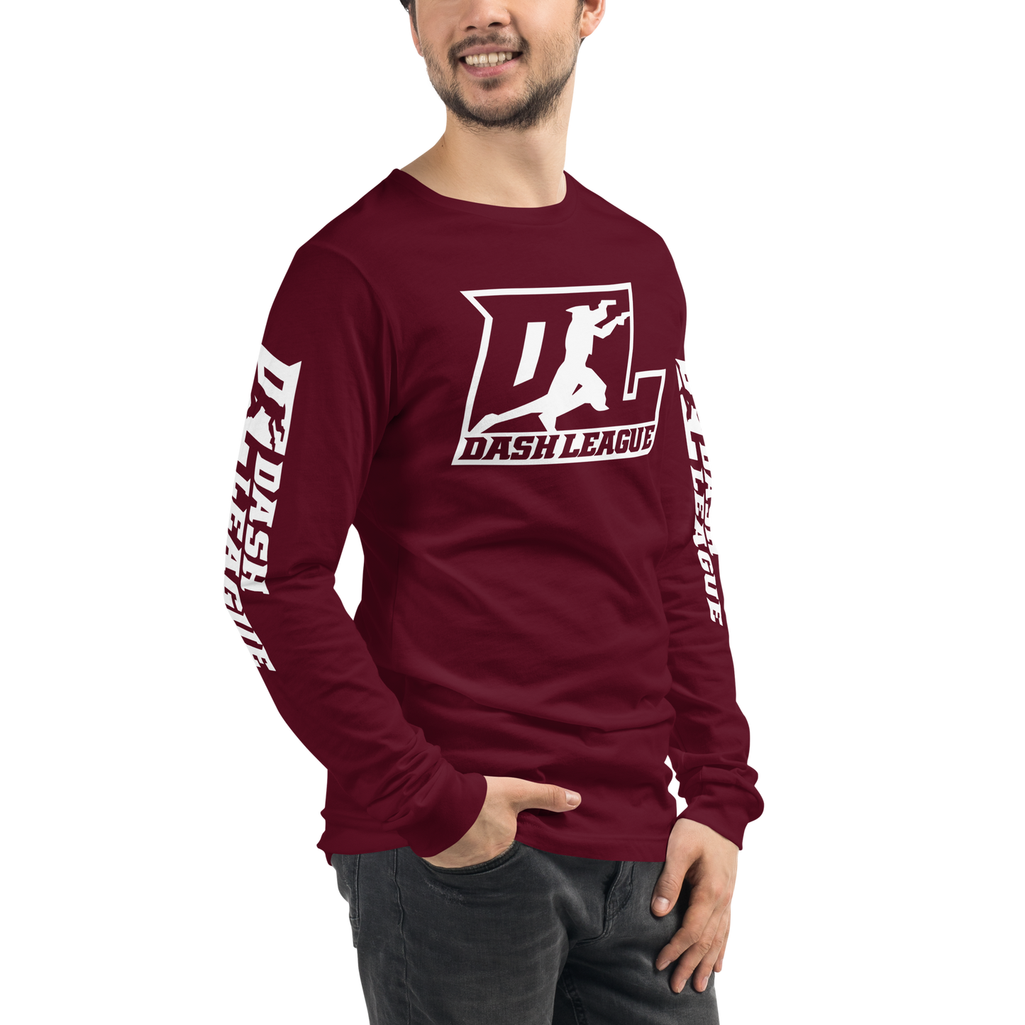 Long Sleeve Shirt White Outline DL Logo (Front+Sleeves)