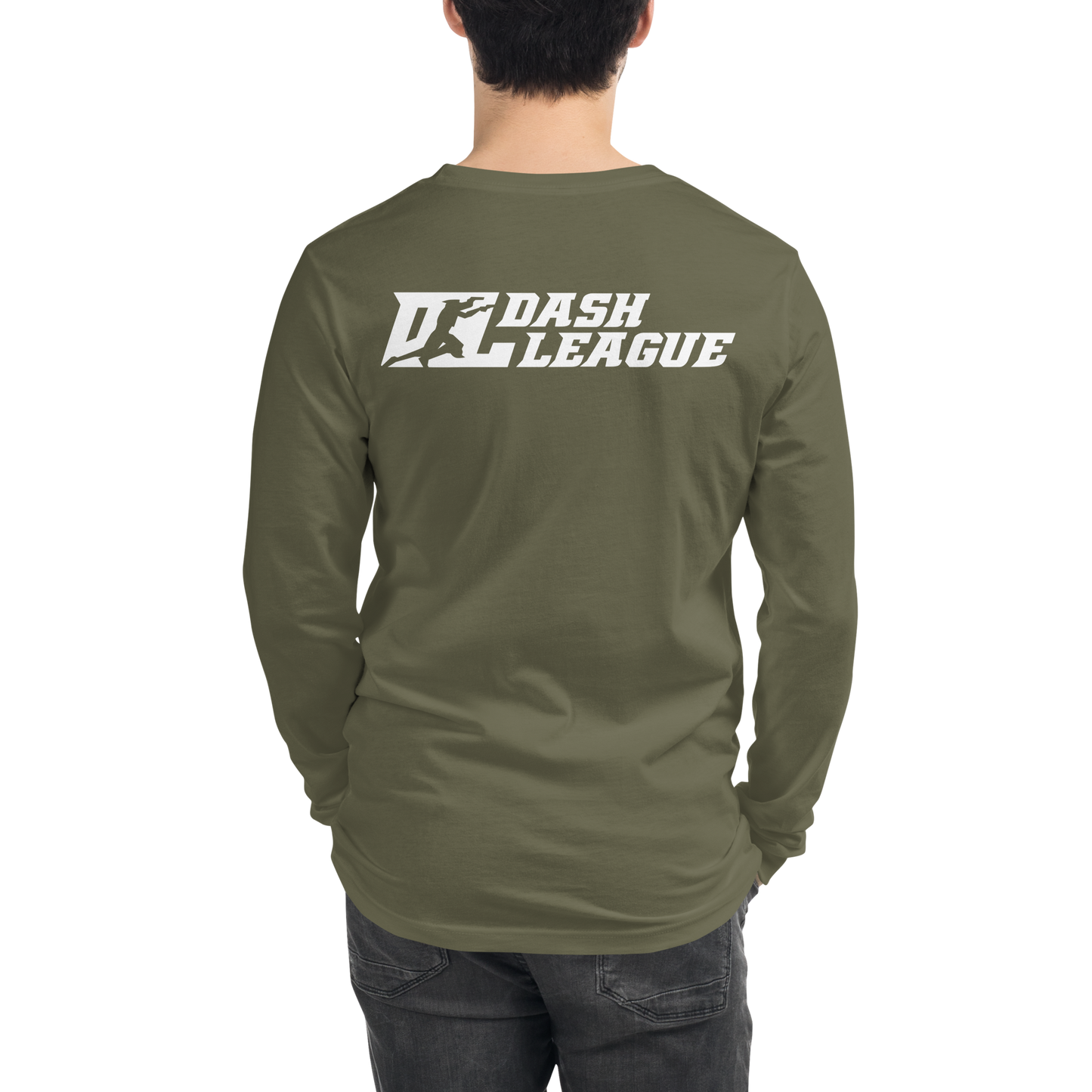 Long Sleeve Shirt White Outline DL Logo (Front+Back)