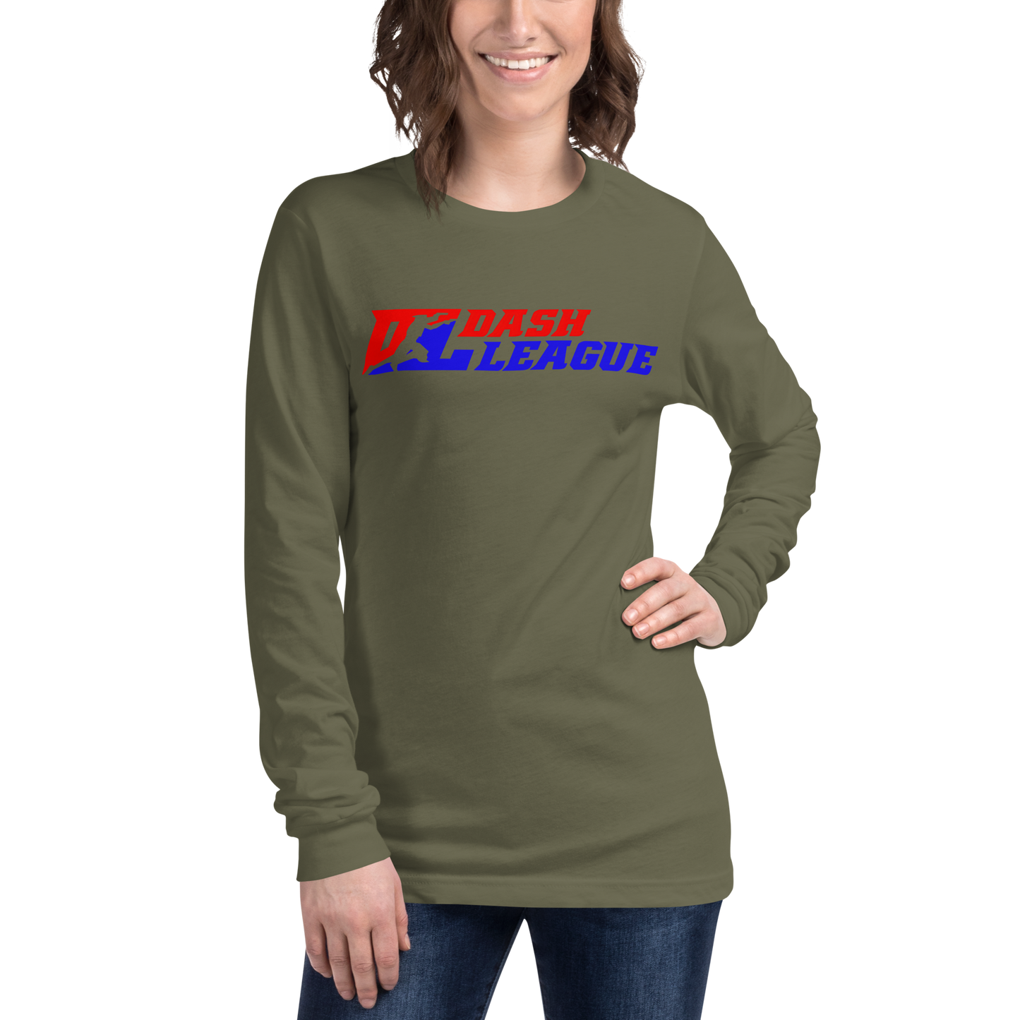 Camisa unisex de manga larga con logotipo DL de color ancho