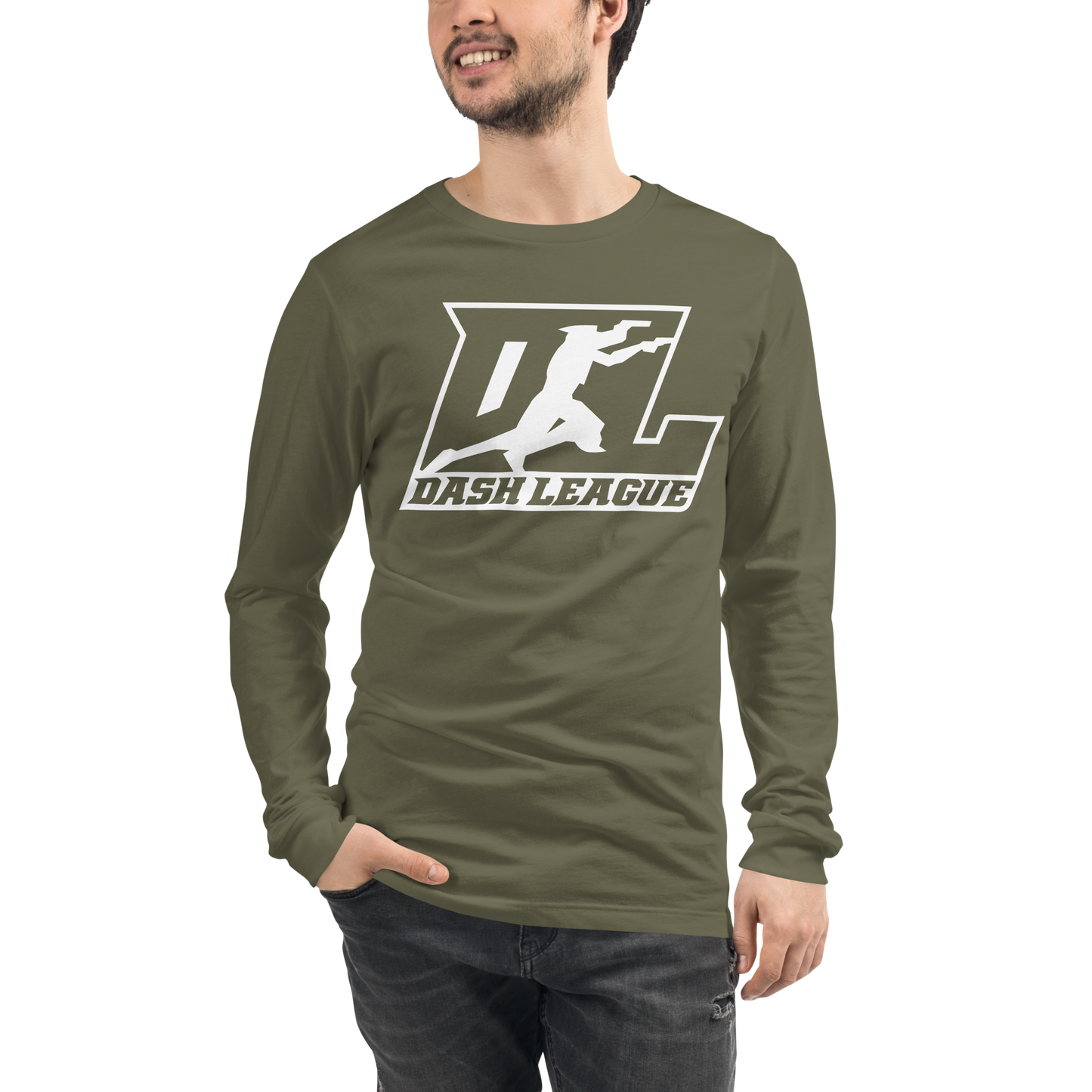 Long Sleeve Shirt White Outline DL Logo (Front+Back)