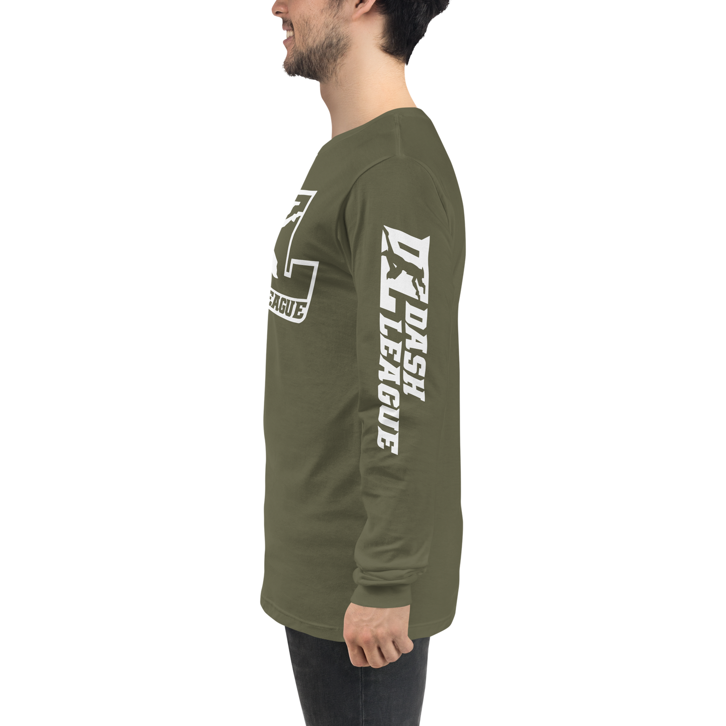 Long Sleeve Shirt White Outline DL Logo (Front+Sleeves)