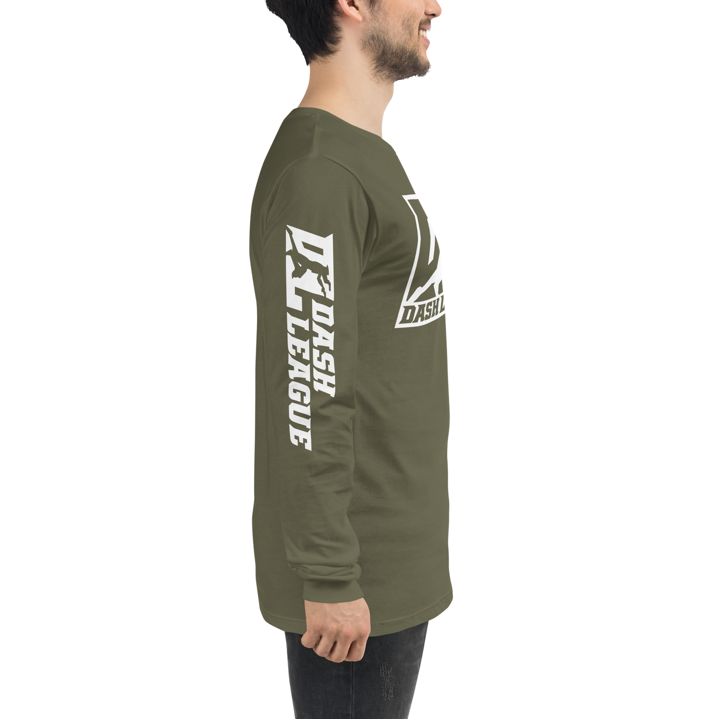 Long Sleeve Shirt White Outline DL Logo (Front+Sleeves)