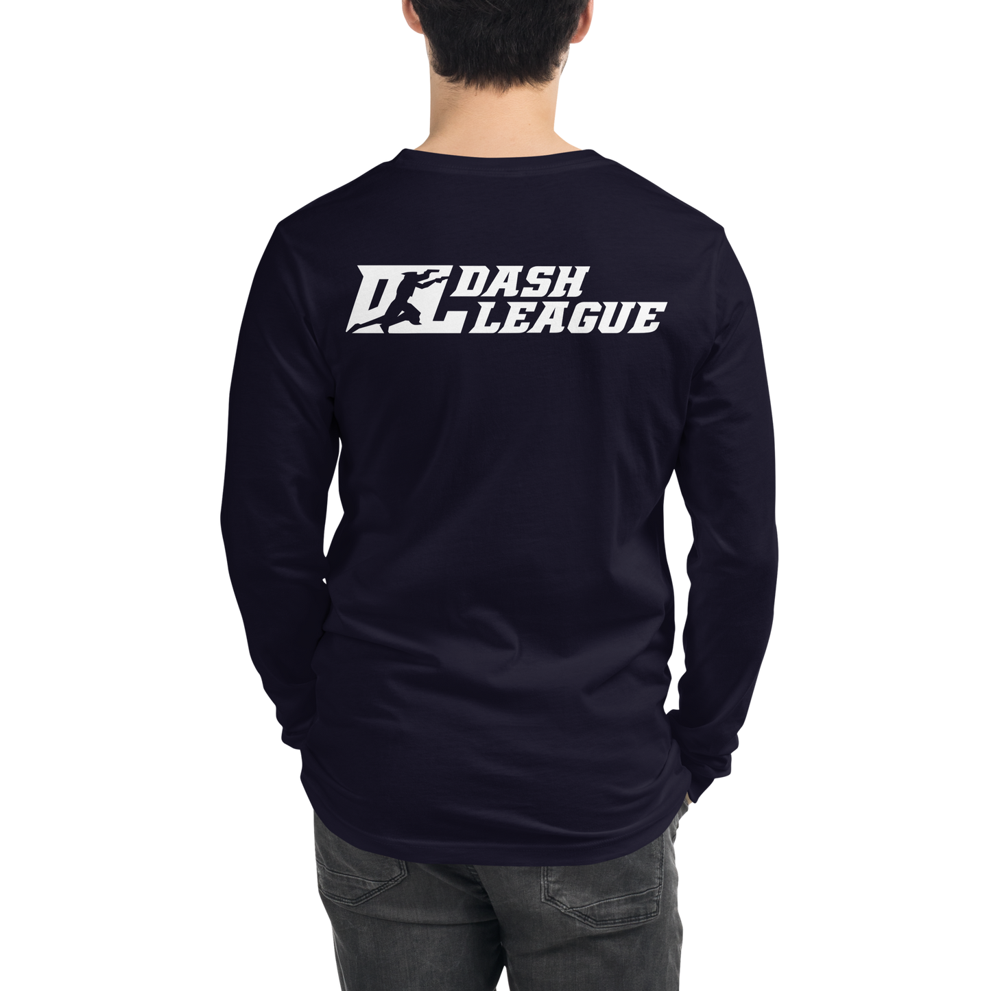 Long Sleeve Shirt White Outline DL Logo (Front+Back)