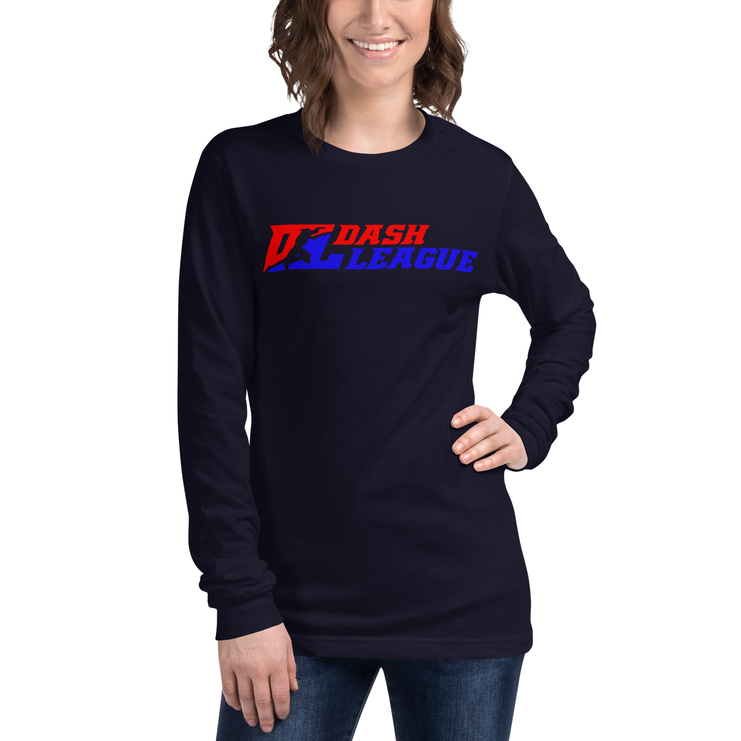 Camisa unisex de manga larga con logotipo DL de color ancho