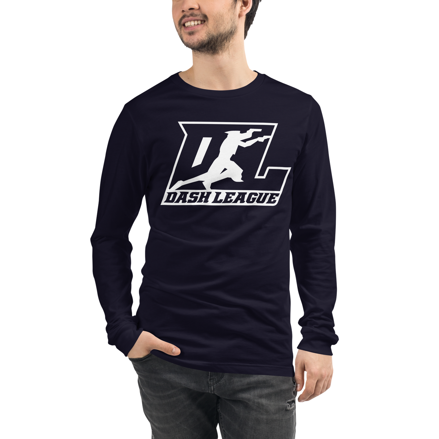 Long Sleeve Shirt White Outline DL Logo (Front+Back)
