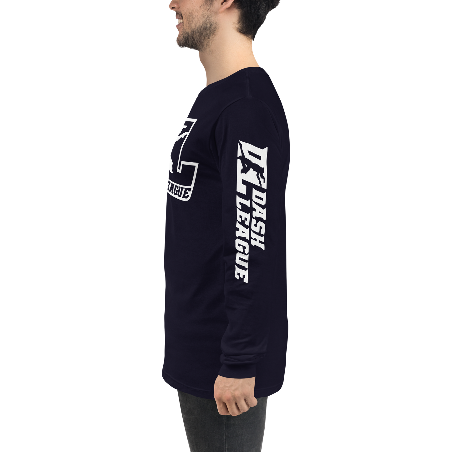 Long Sleeve Shirt White Outline DL Logo (Front+Sleeves)