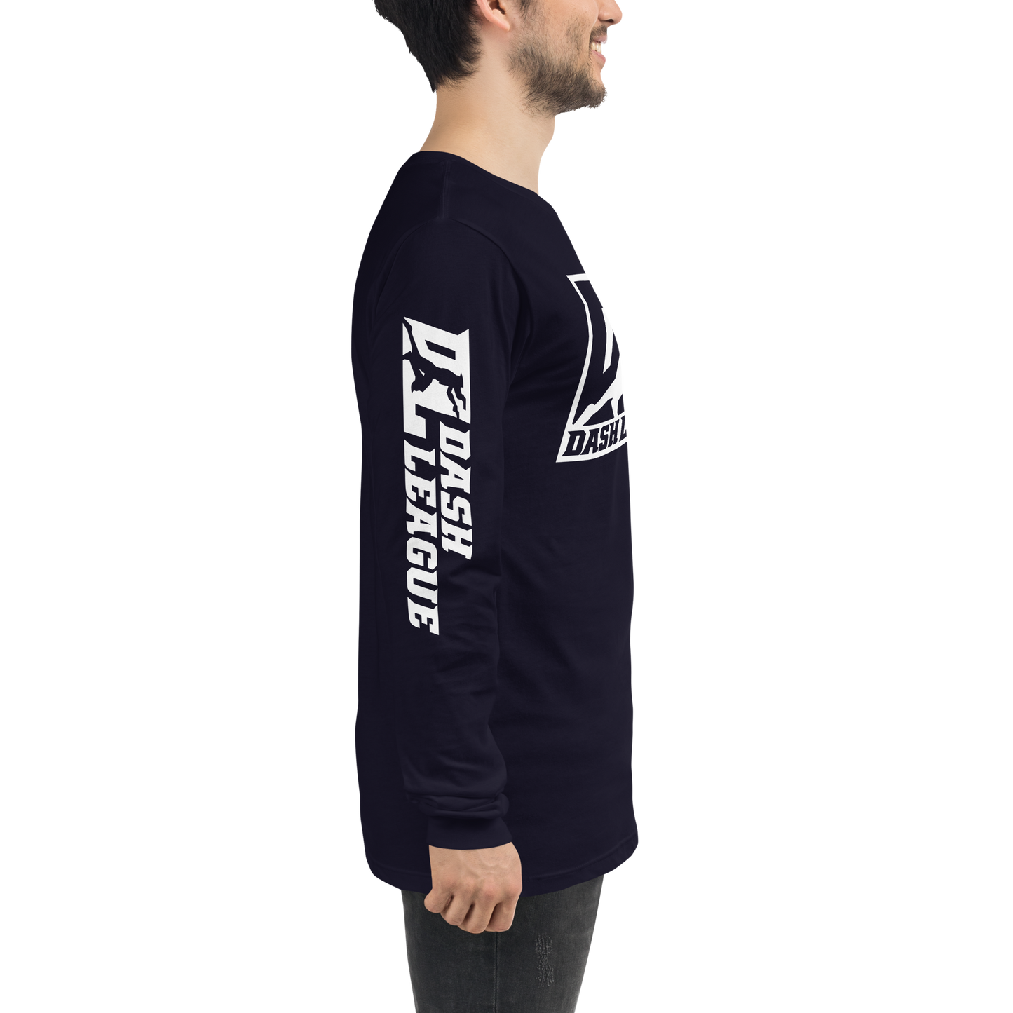 Long Sleeve Shirt White Outline DL Logo (Front+Sleeves)