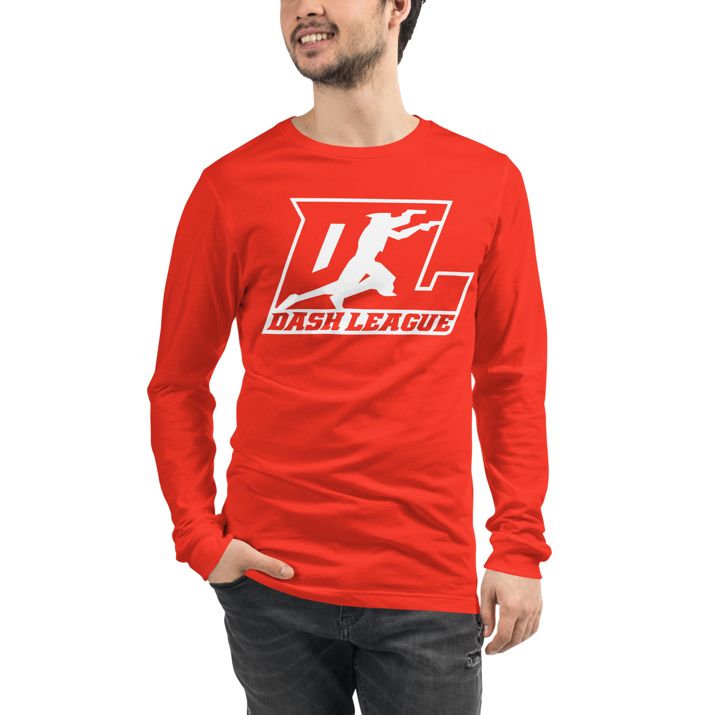 Long Sleeve Shirt White Outline DL Logo (Front+Back)