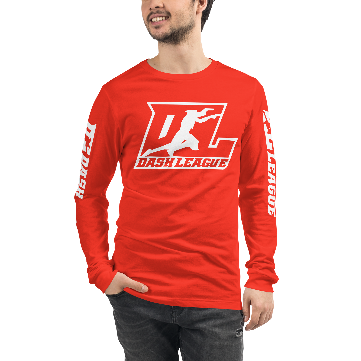 Long Sleeve Shirt White Outline DL Logo (Front+Sleeves)