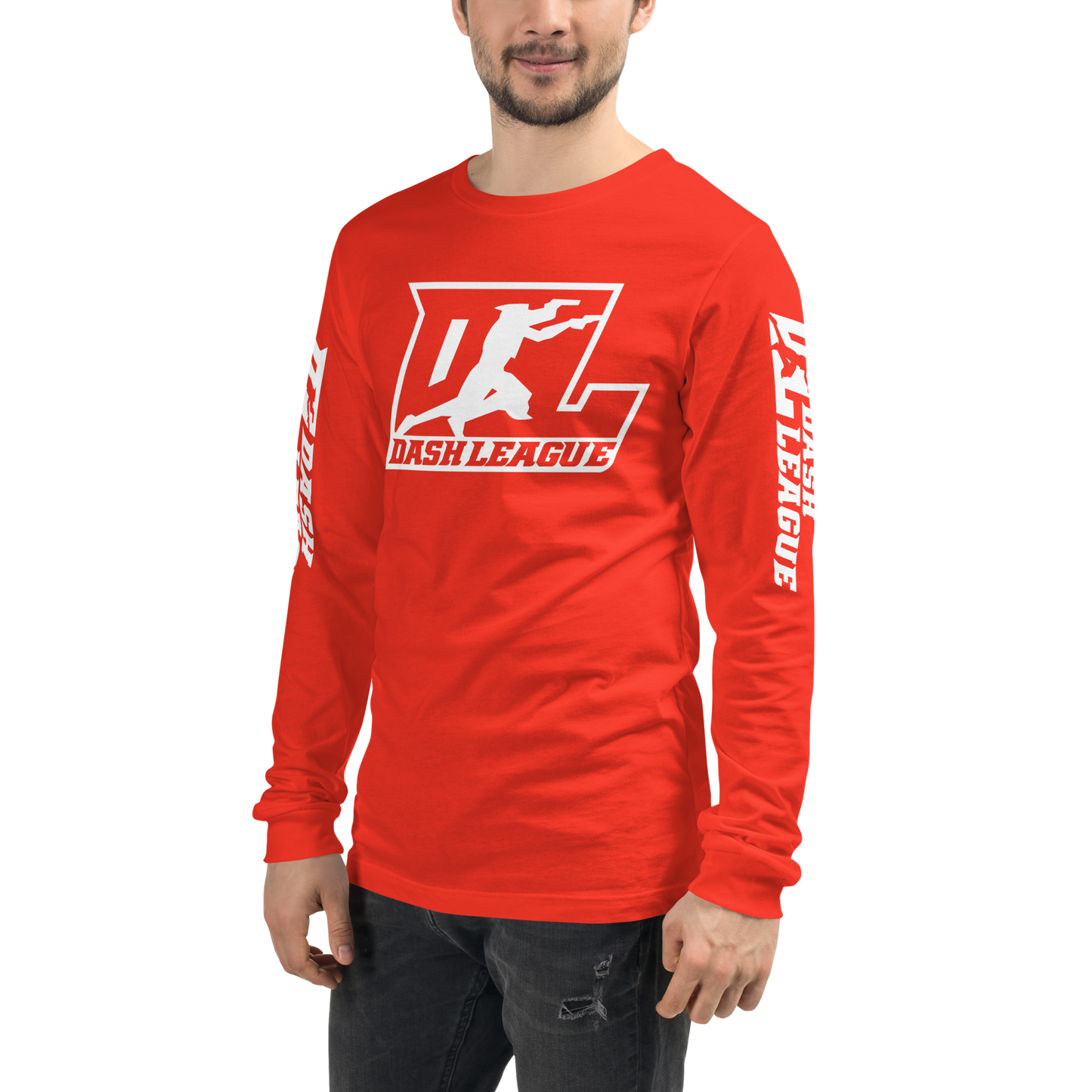 Long Sleeve Shirt White Outline DL Logo (Front+Sleeves)