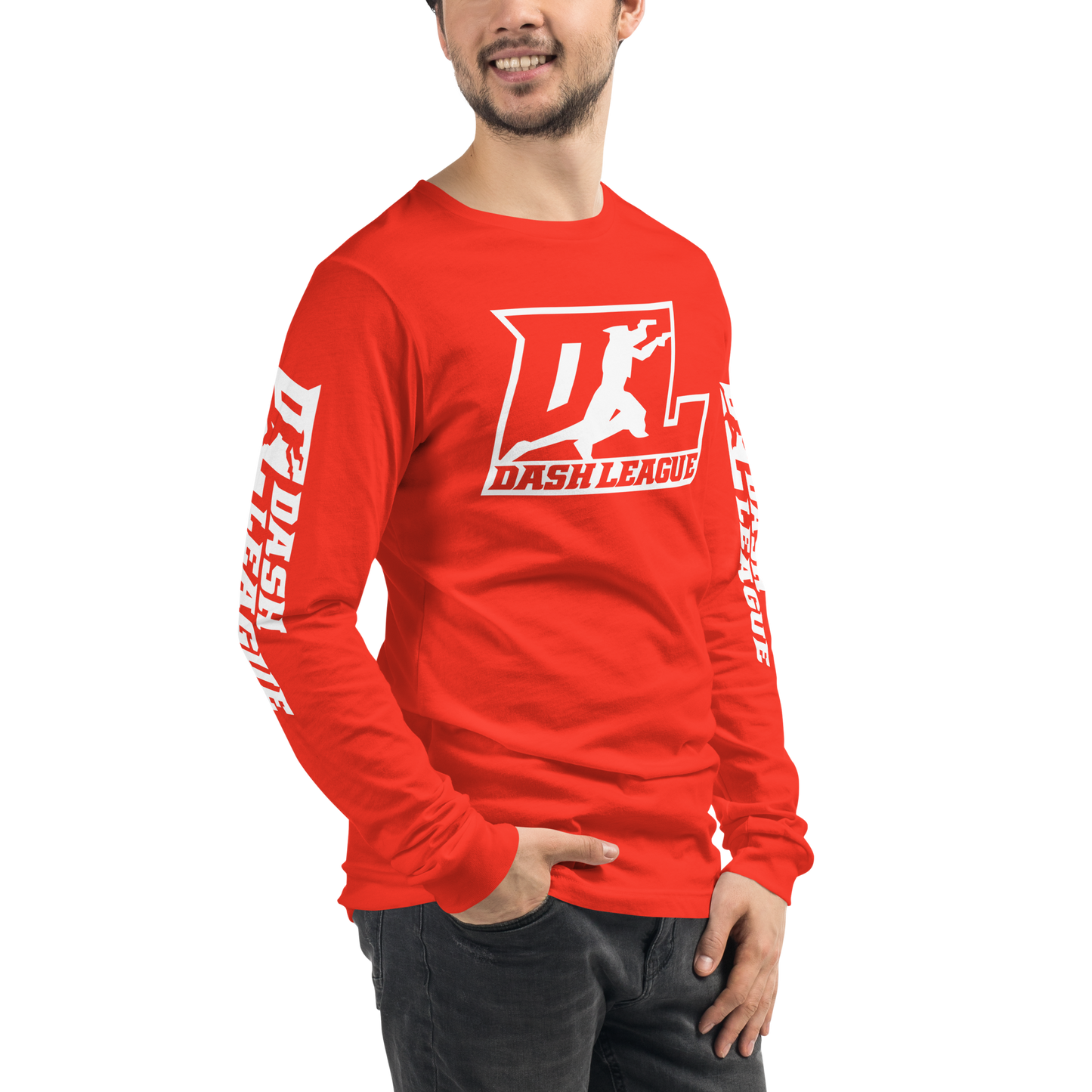 Long Sleeve Shirt White Outline DL Logo (Front+Sleeves)