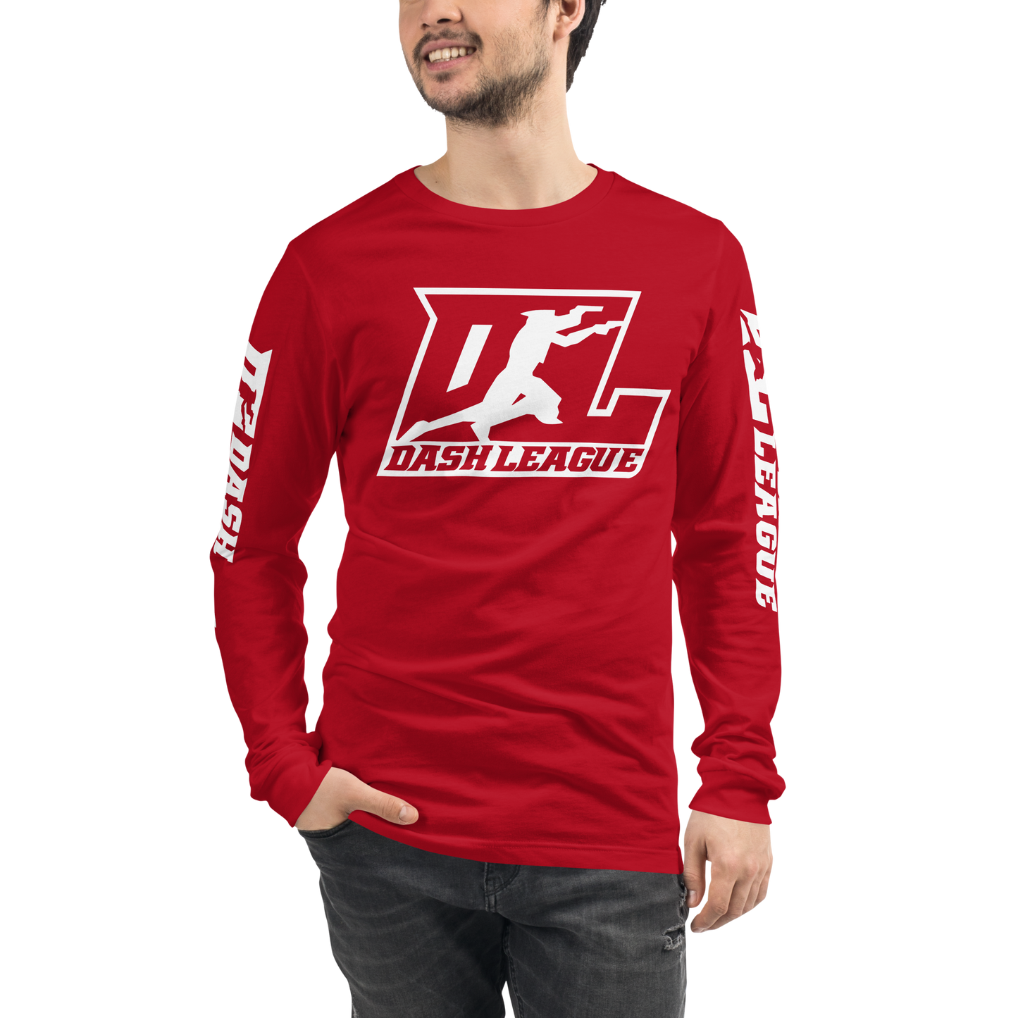 Long Sleeve Shirt White Outline DL Logo (Front+Sleeves)