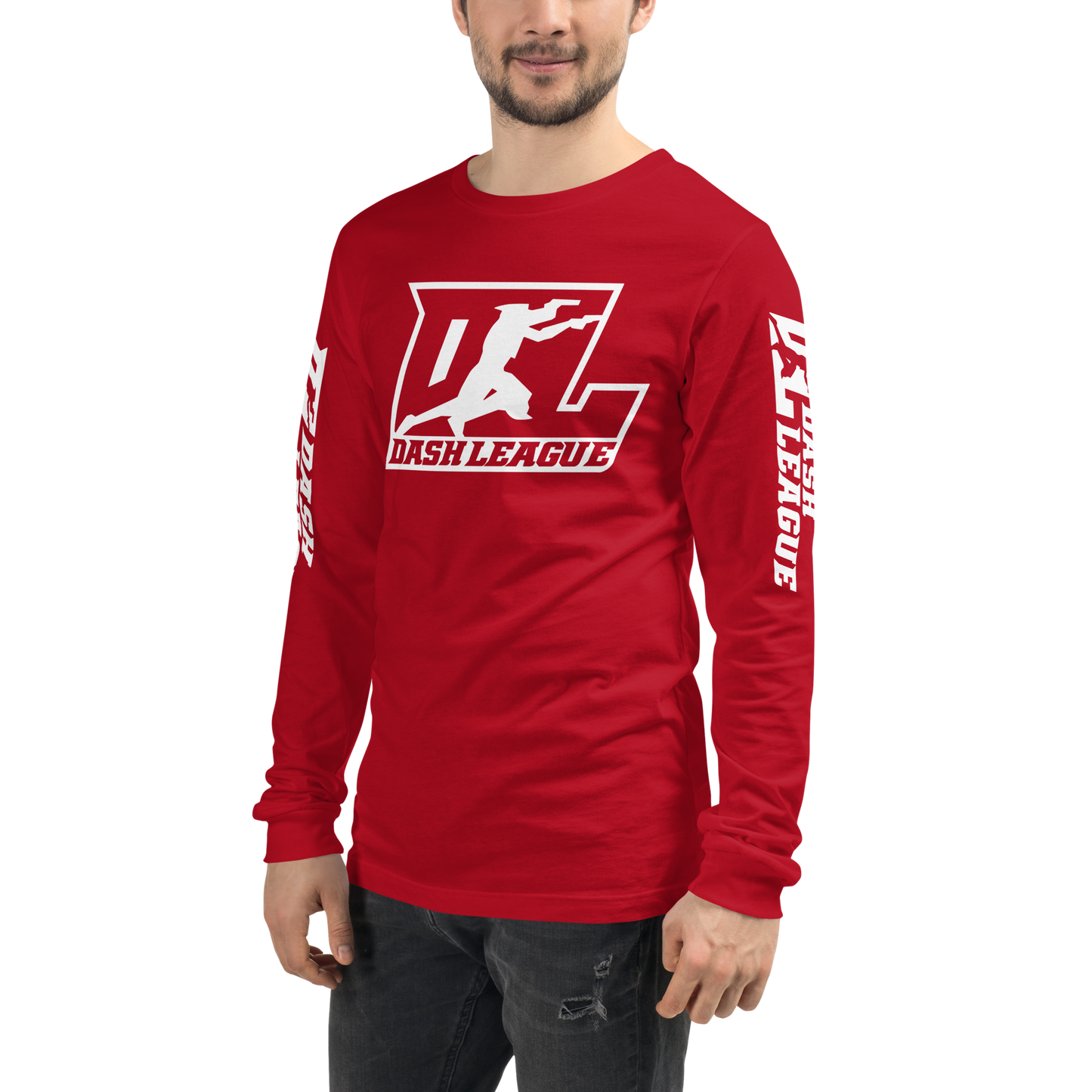 Long Sleeve Shirt White Outline DL Logo (Front+Sleeves)
