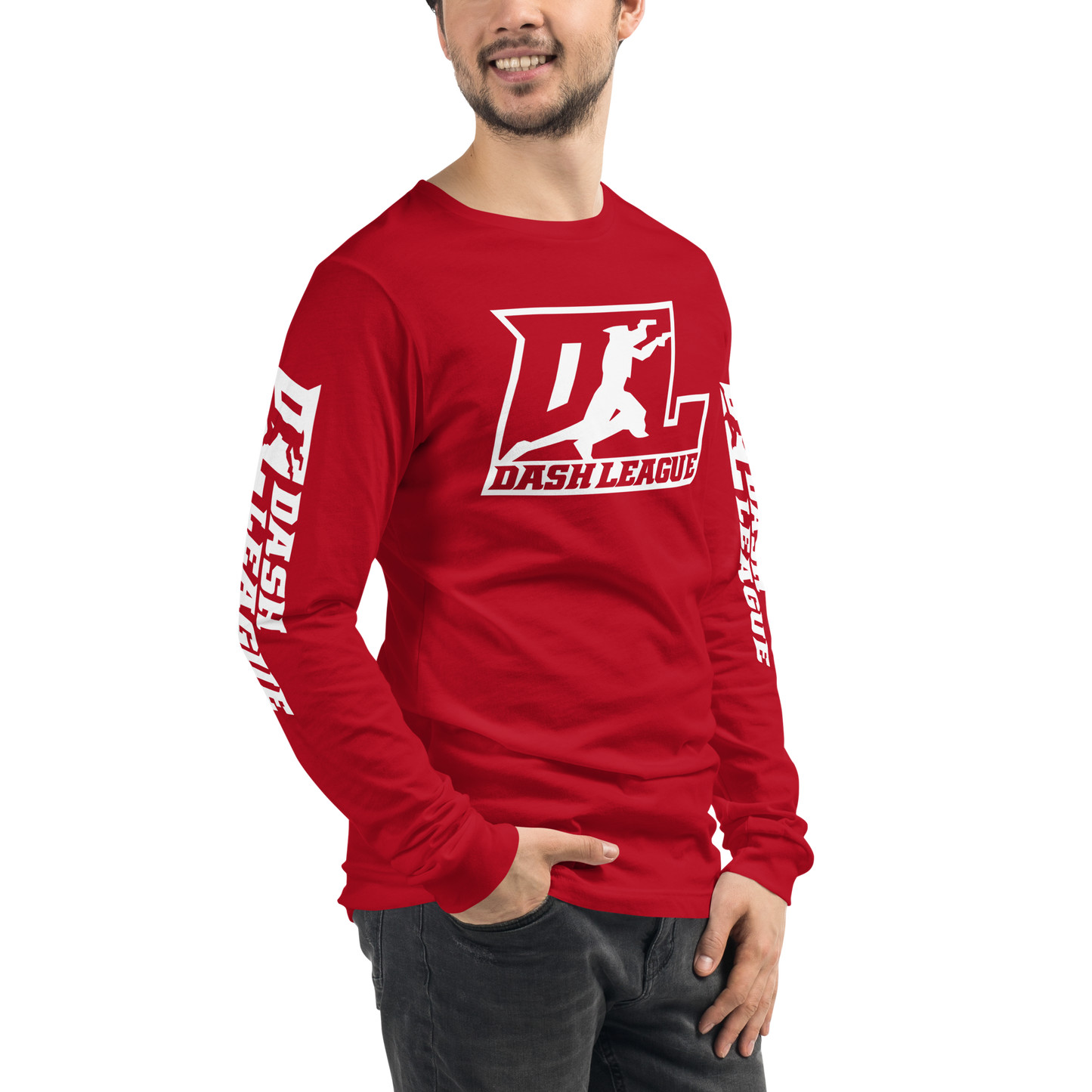 Long Sleeve Shirt White Outline DL Logo (Front+Sleeves)