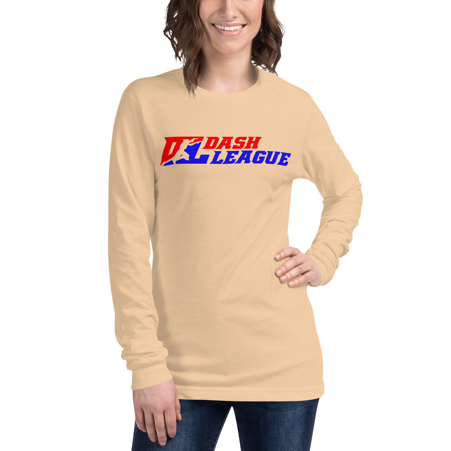 Camisa unisex de manga larga con logotipo DL de color ancho