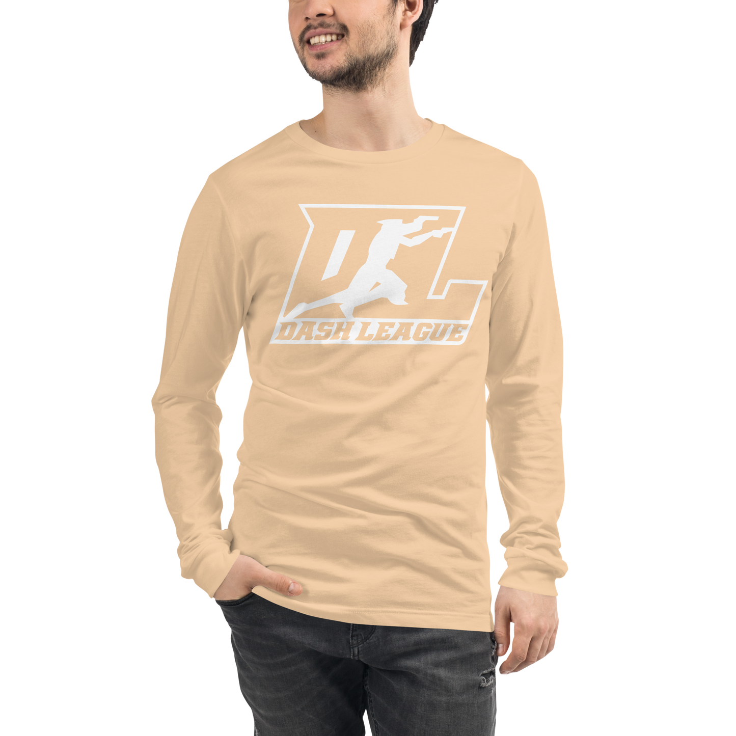 Long Sleeve Shirt White Outline DL Logo (Front+Back)