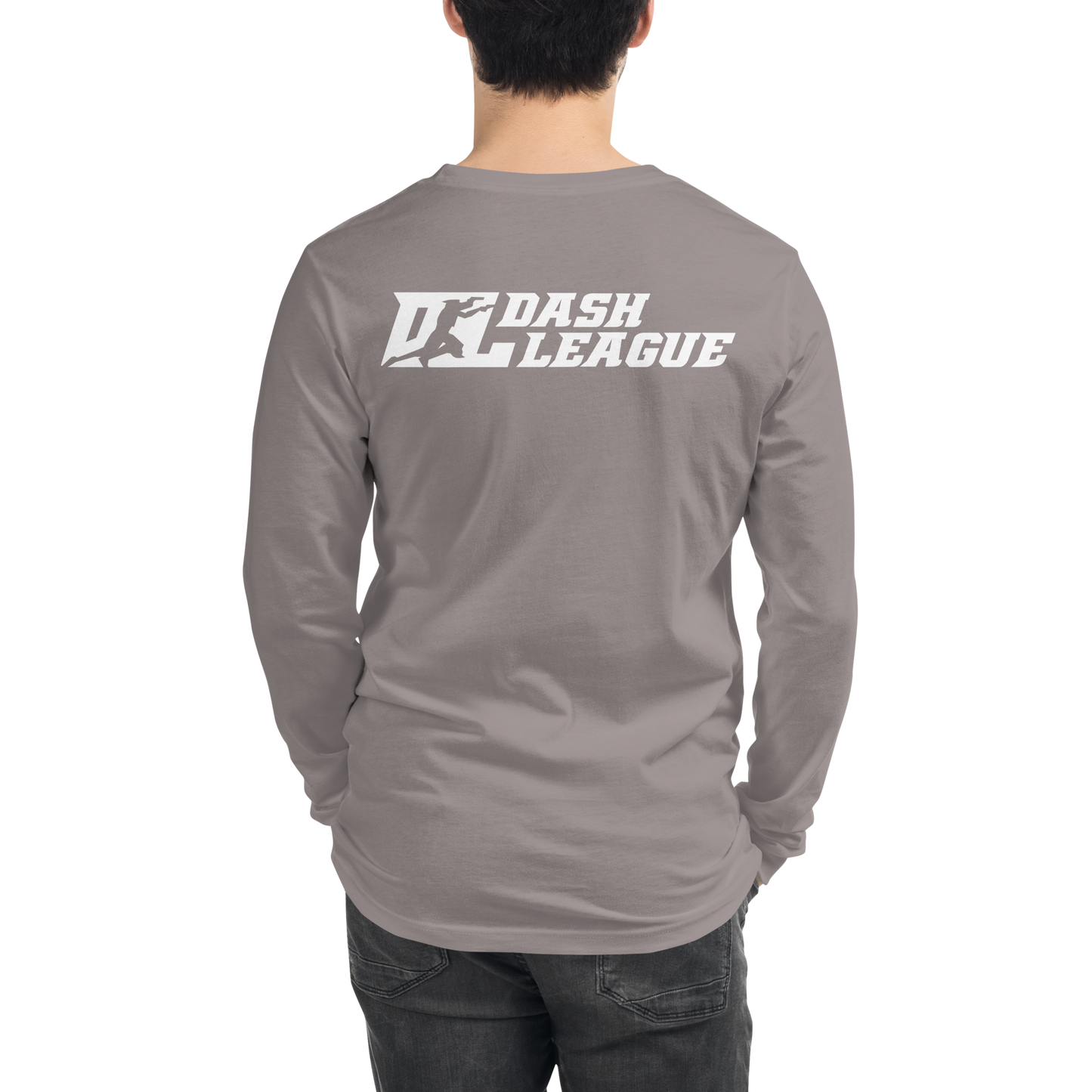 Long Sleeve Shirt White Outline DL Logo (Front+Back)