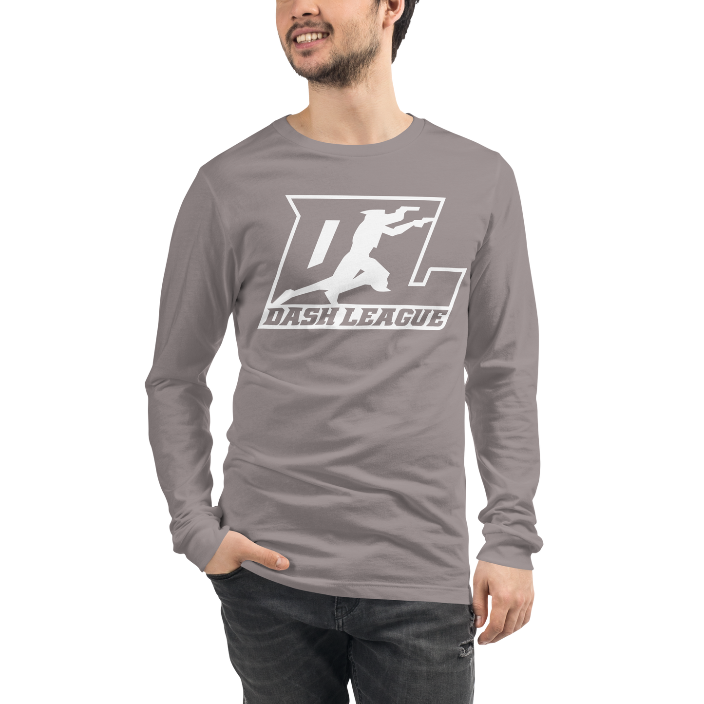 Long Sleeve Shirt White Outline DL Logo (Front+Back)