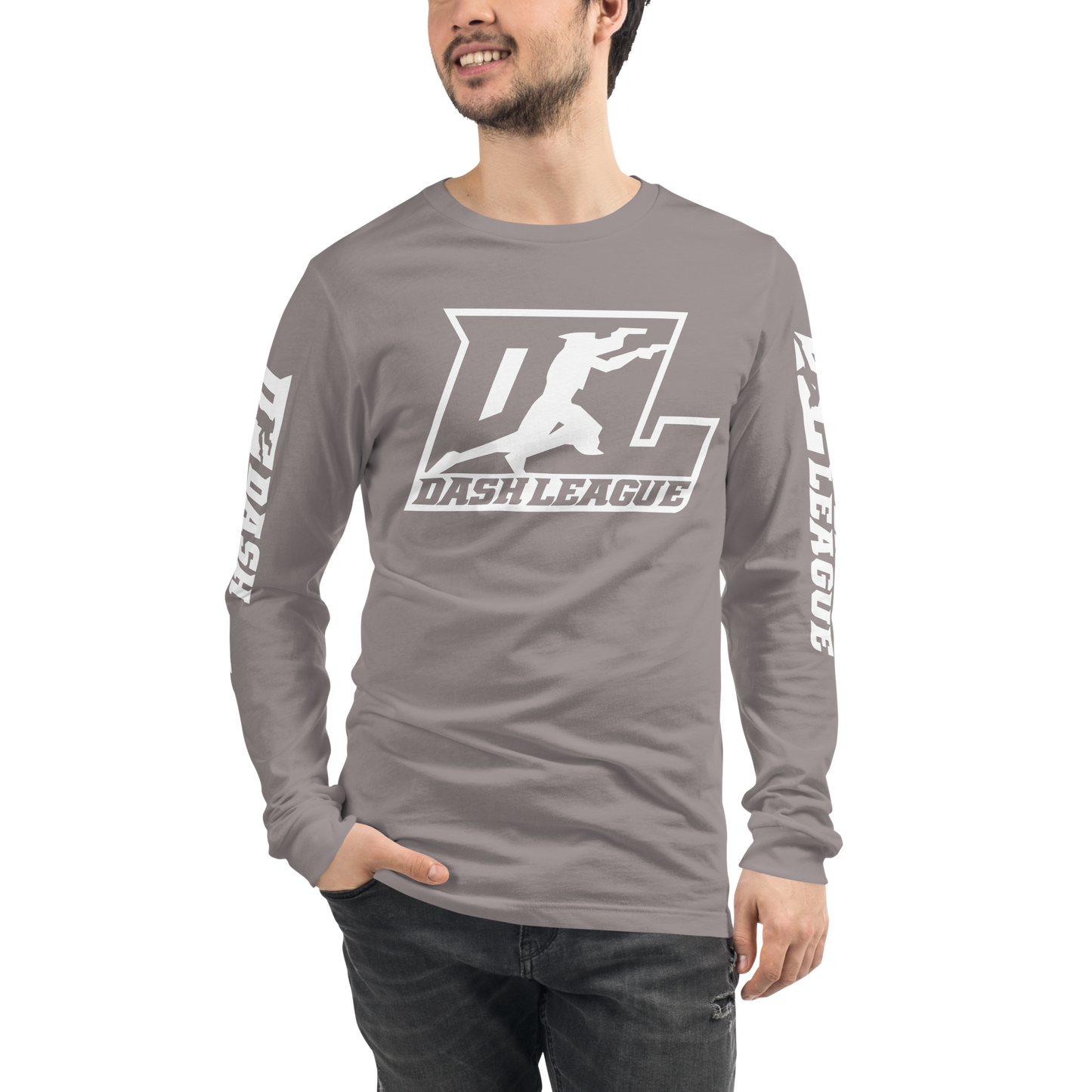 Long Sleeve Shirt White Outline DL Logo (Front+Sleeves)