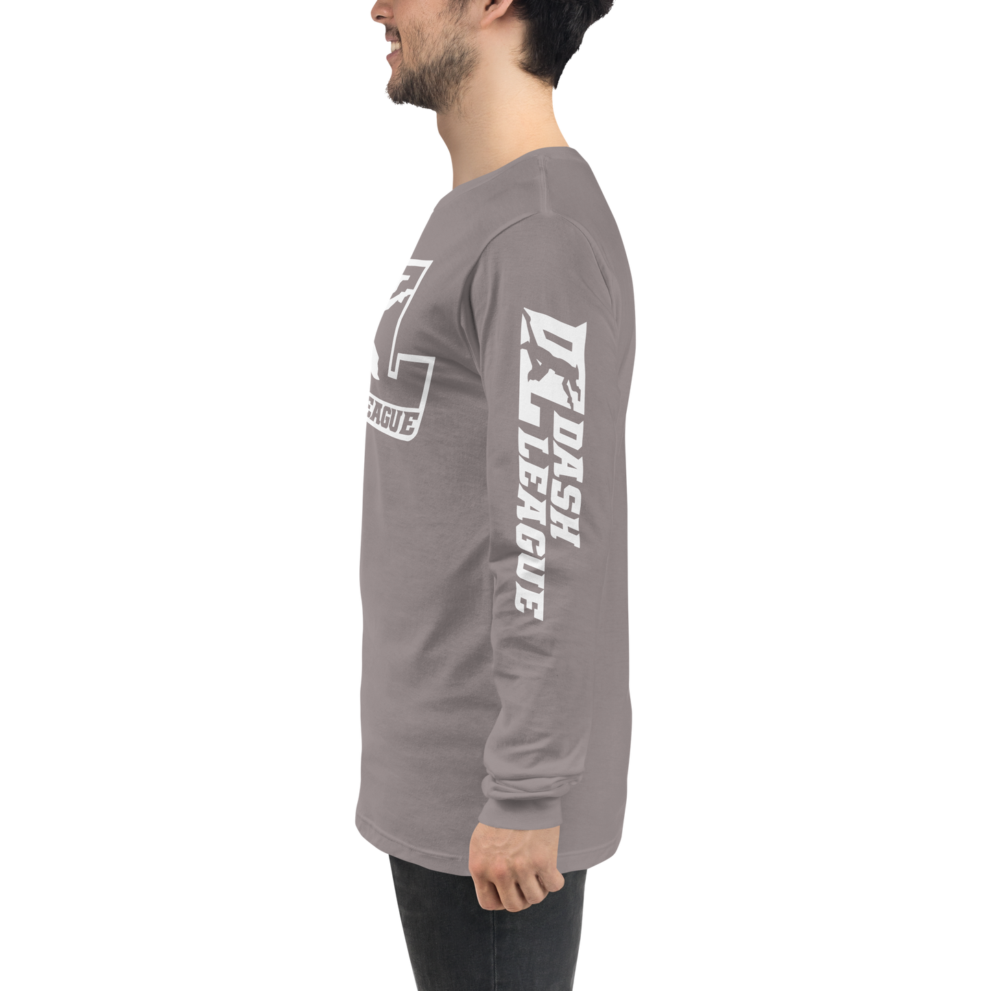 Long Sleeve Shirt White Outline DL Logo (Front+Sleeves)