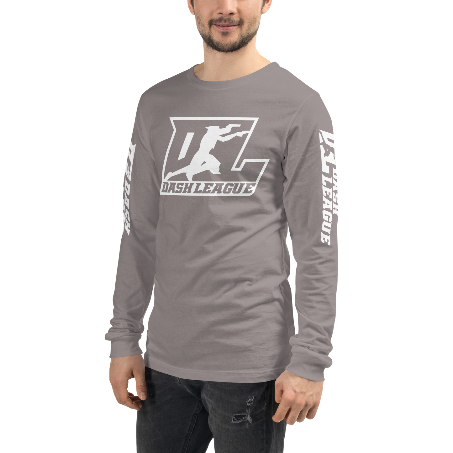 Long Sleeve Shirt White Outline DL Logo (Front+Sleeves)