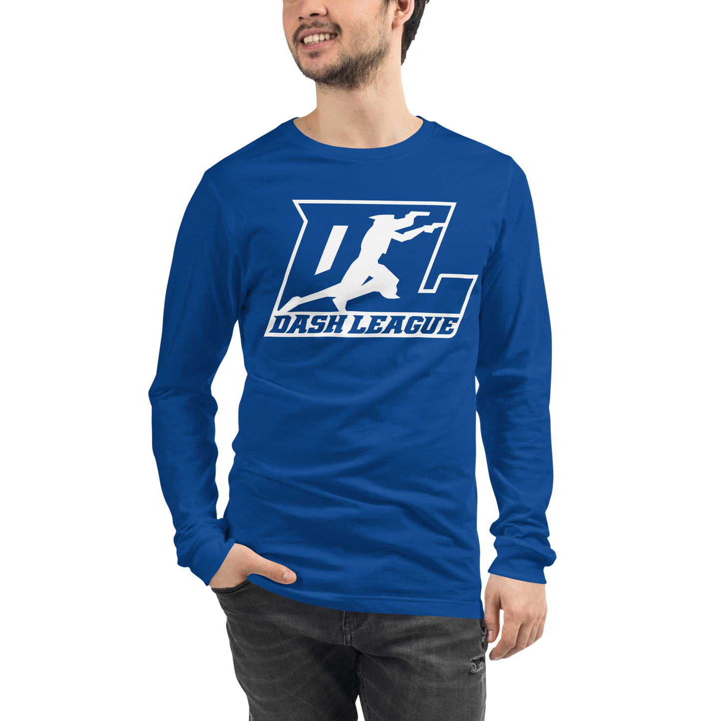 Long Sleeve Shirt White Outline DL Logo (Front+Back)
