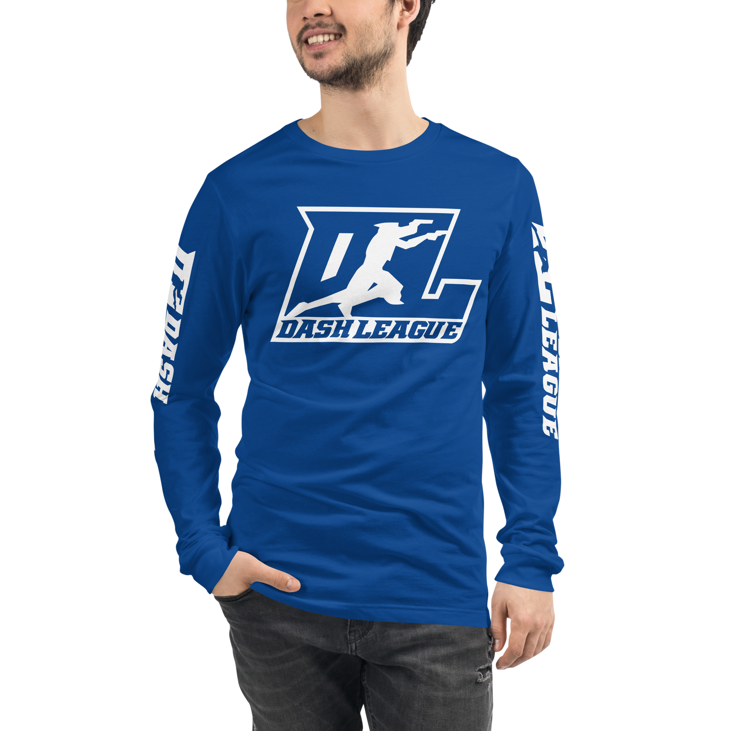 Long Sleeve Shirt White Outline DL Logo (Front+Sleeves)