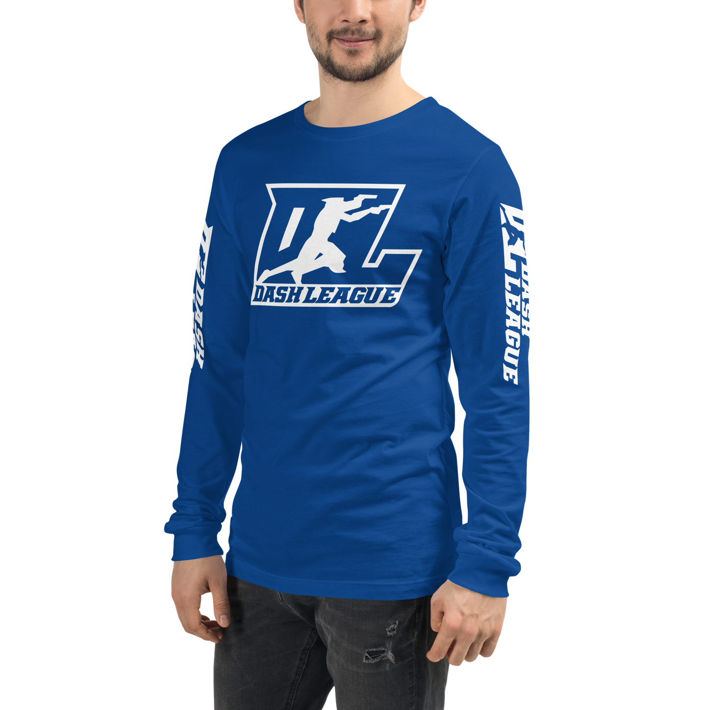 Long Sleeve Shirt White Outline DL Logo (Front+Sleeves)