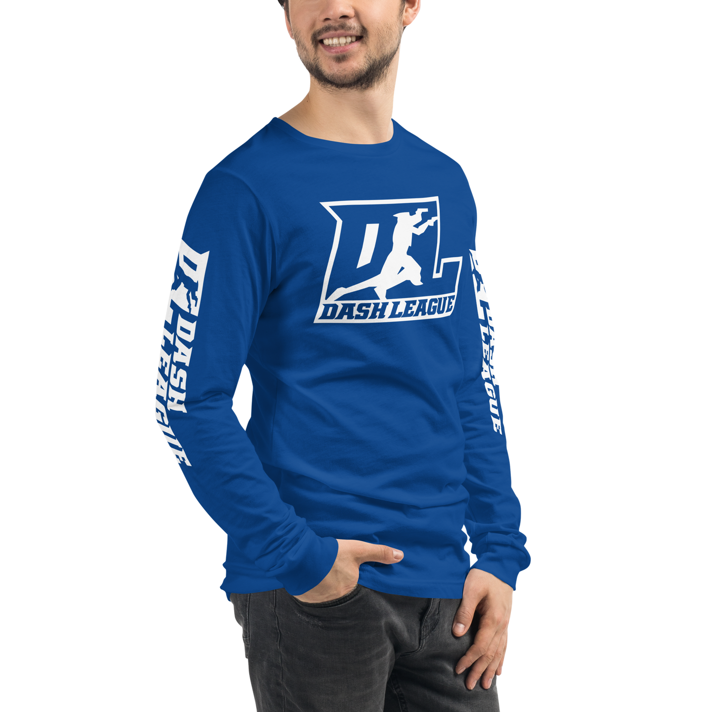 Long Sleeve Shirt White Outline DL Logo (Front+Sleeves)