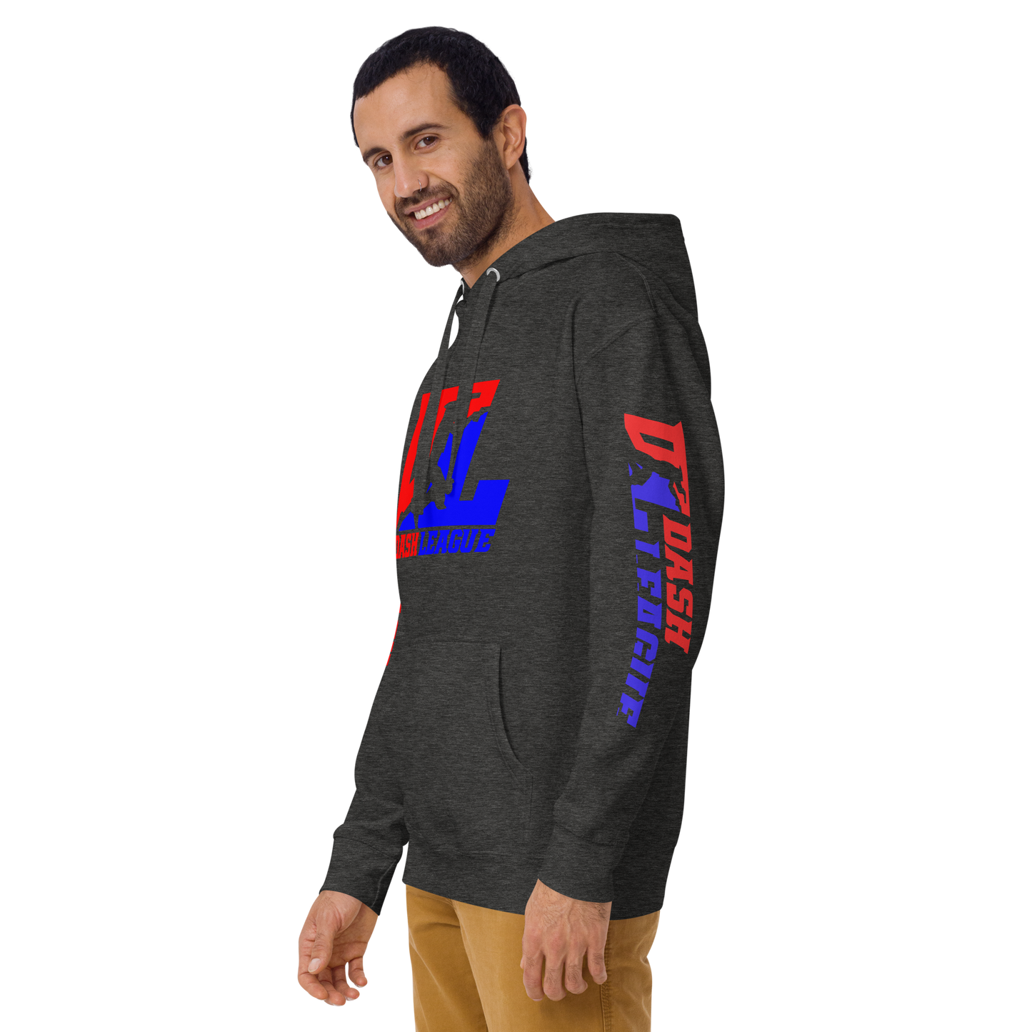 Sudadera unisex con capucha y logotipo DL en color (parte delantera y mangas)