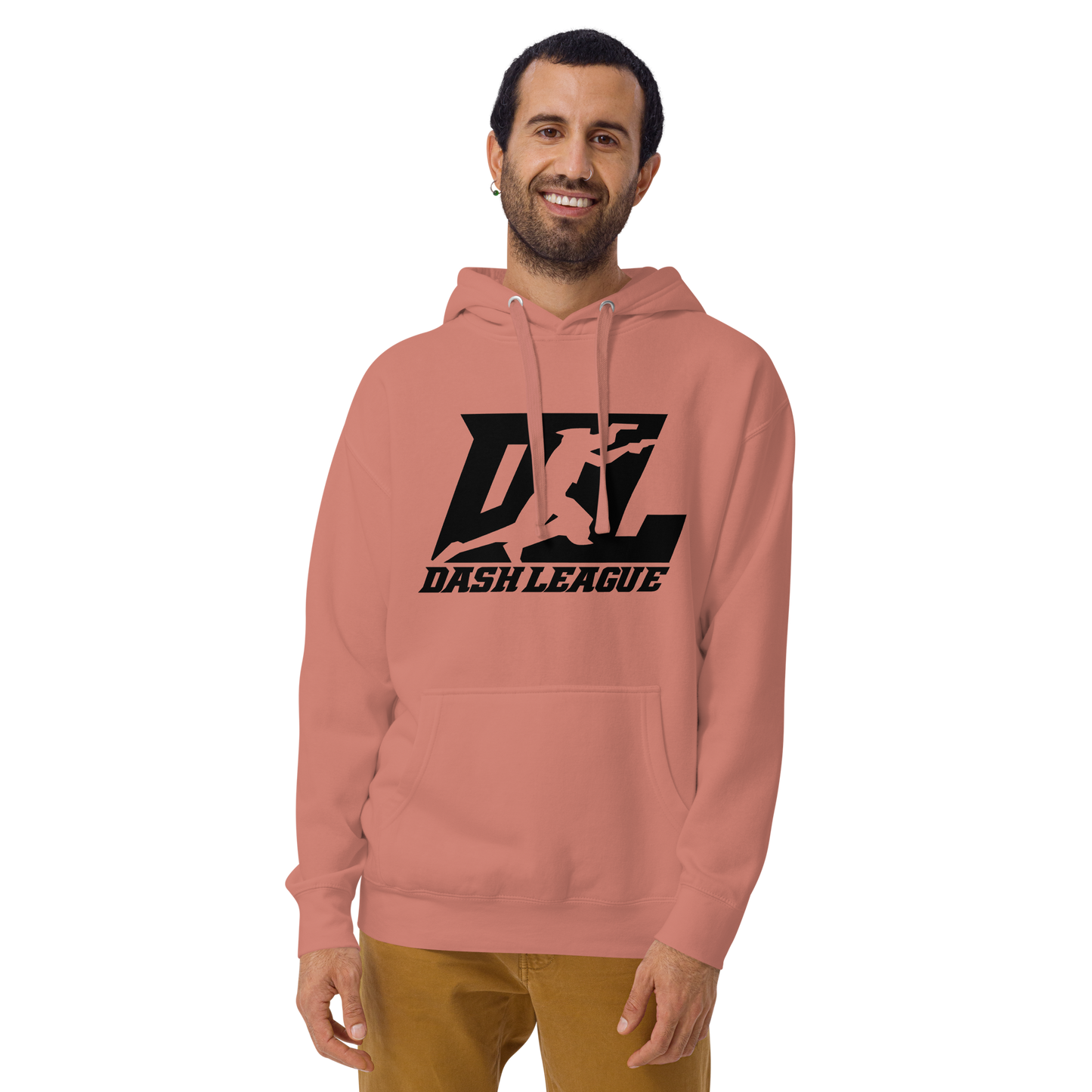 Sudadera unisex con capucha negra con logotipo DL
