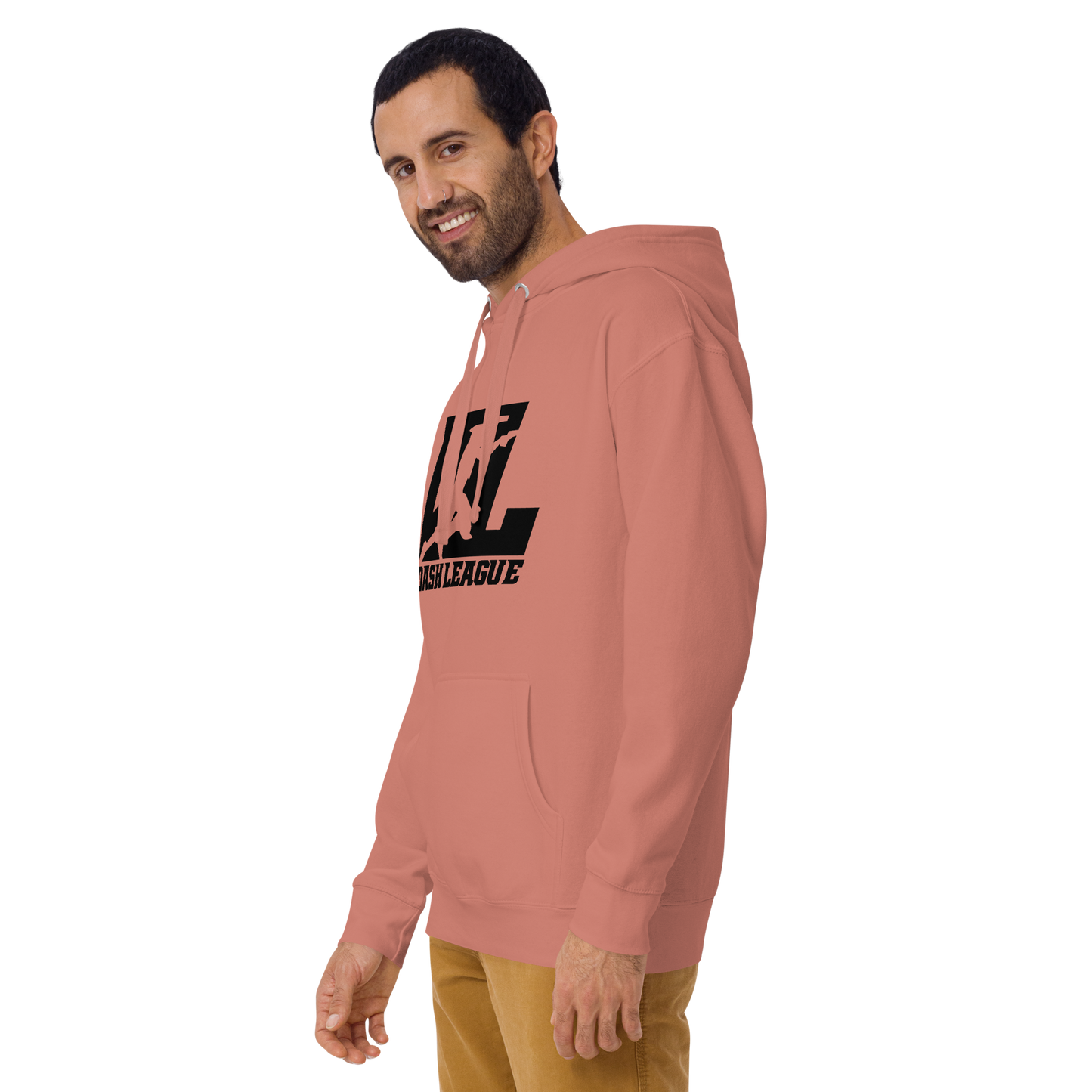 Sudadera unisex con capucha negra con logotipo DL