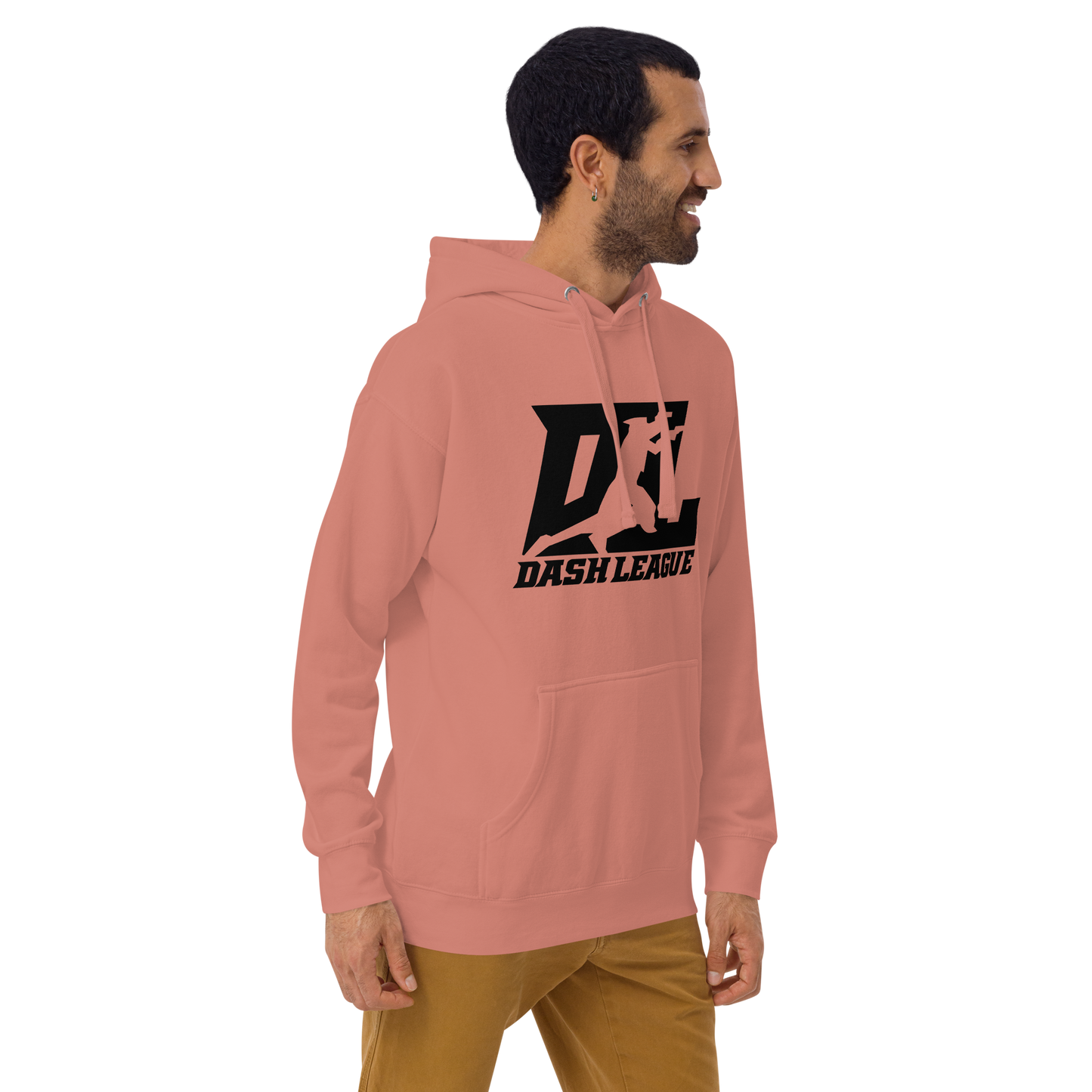Sudadera unisex con capucha negra con logotipo DL