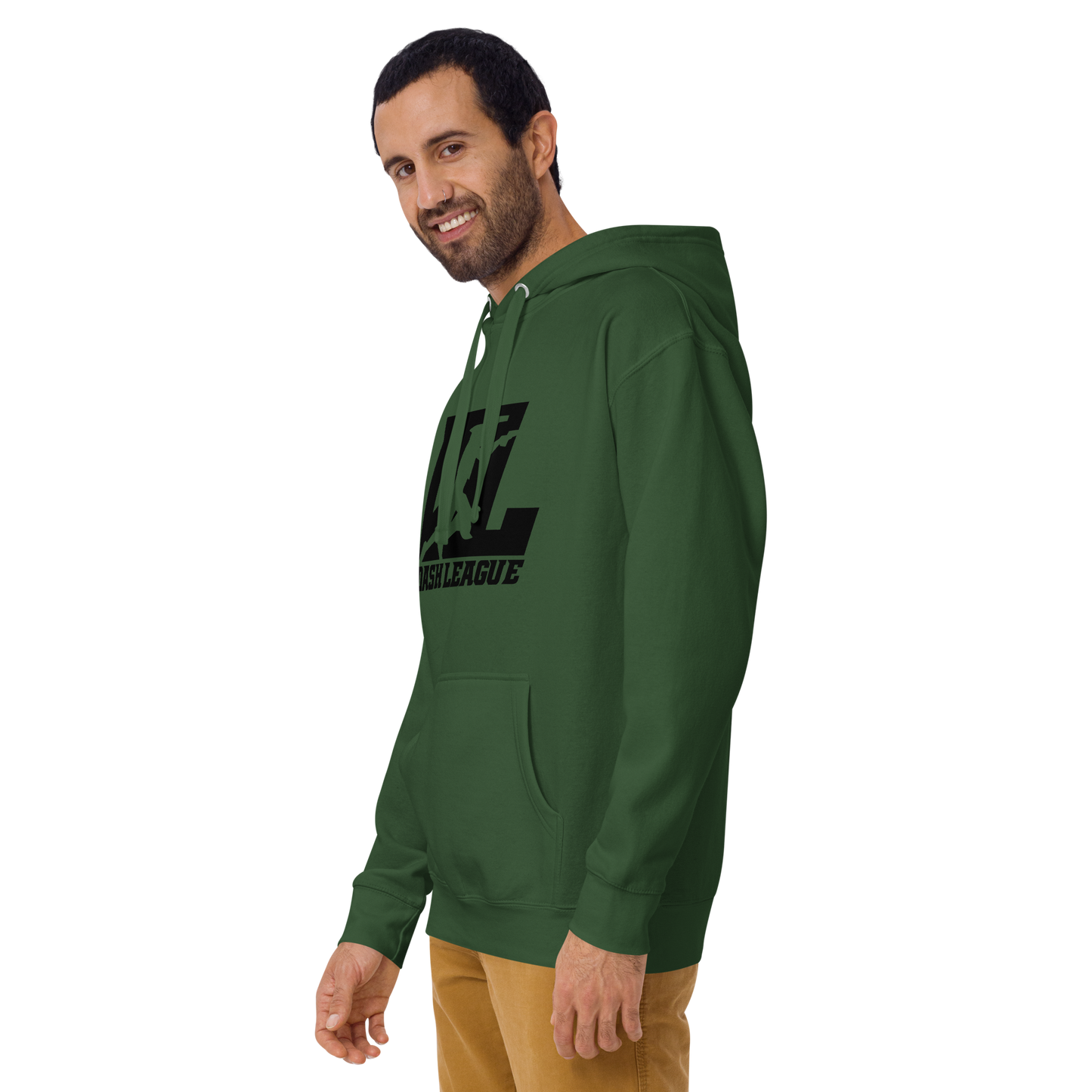 Sudadera unisex con capucha negra con logotipo DL