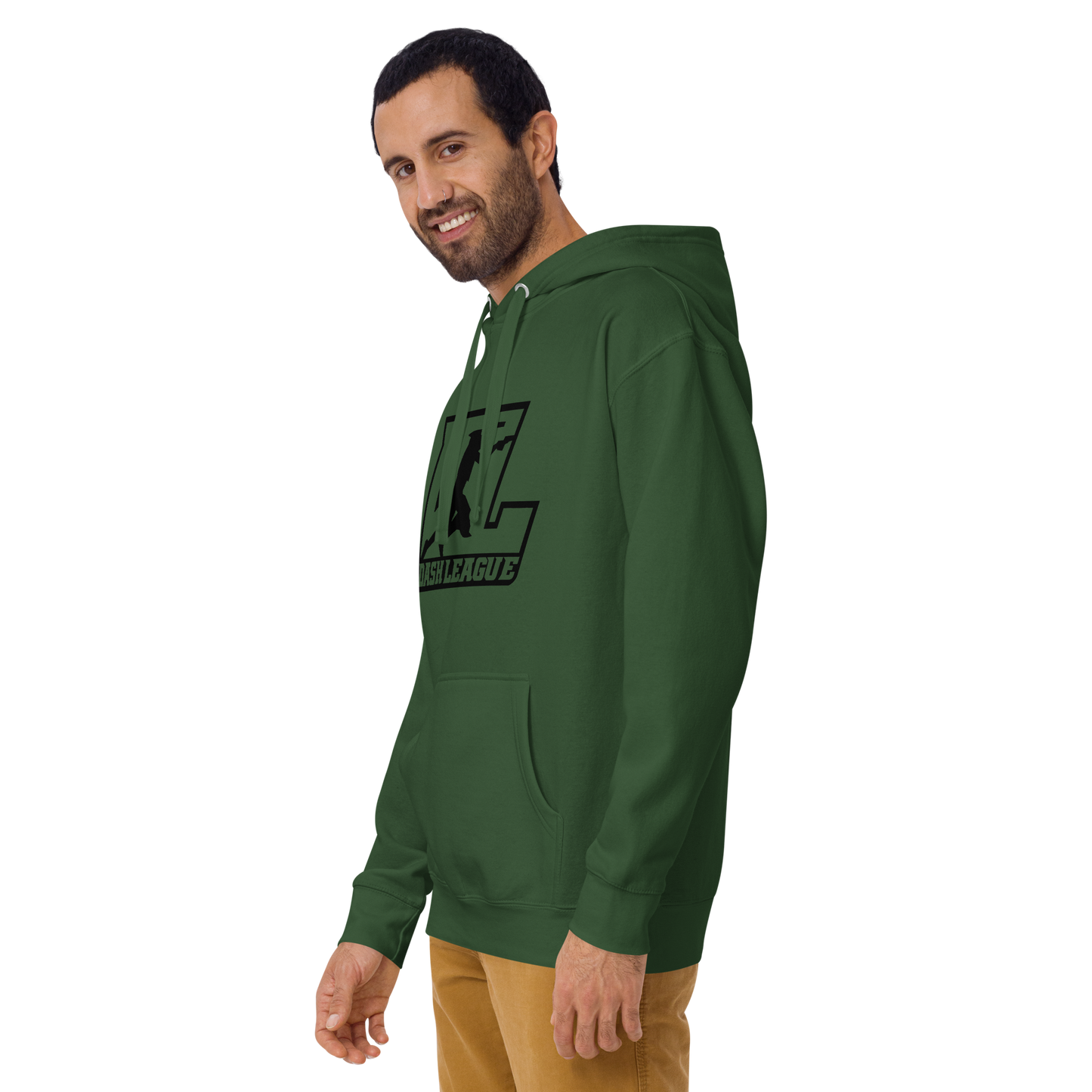 Sweat à capuche unisexe avec logo DL noir (avant + arrière)