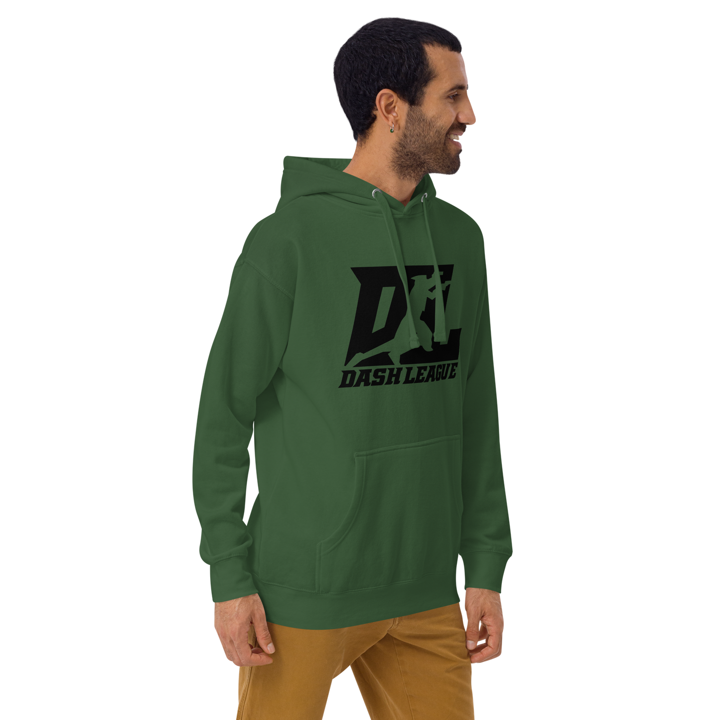 Sudadera unisex con capucha negra con logotipo DL